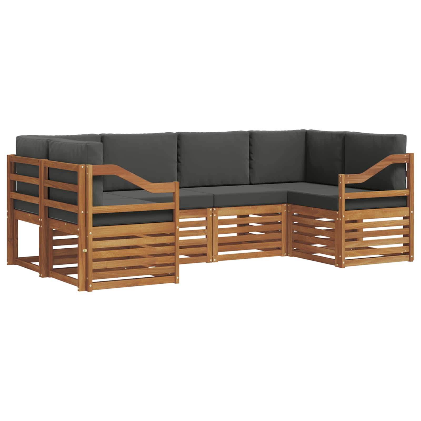 Ensemble de canapé d'angle 6 pcs Naturel et Anthracite - XIOS