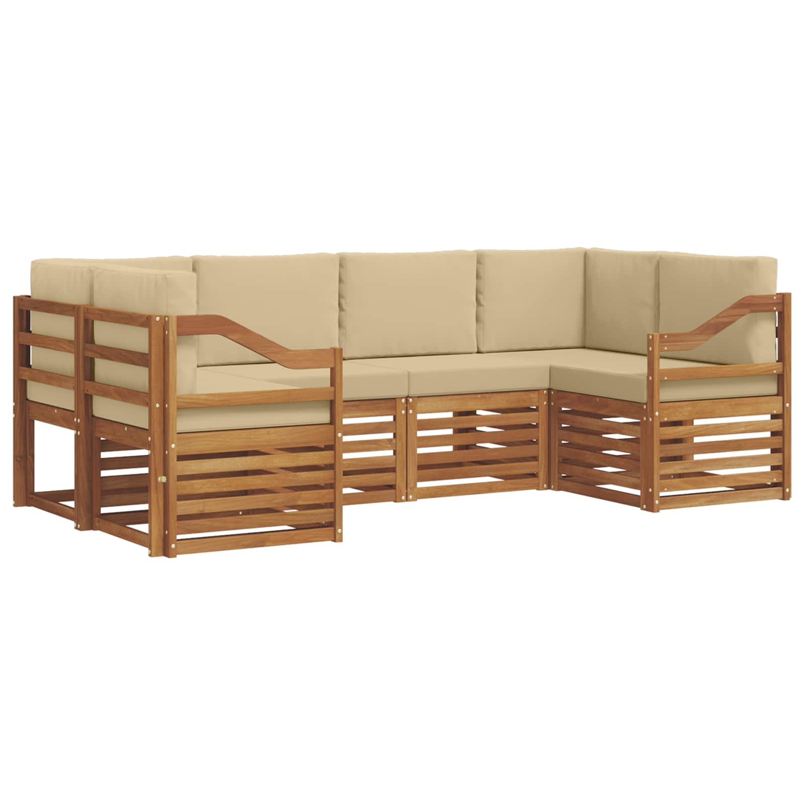 Ensemble de canapé d'angle avec coussin 6 pcs Naturel - XIOS