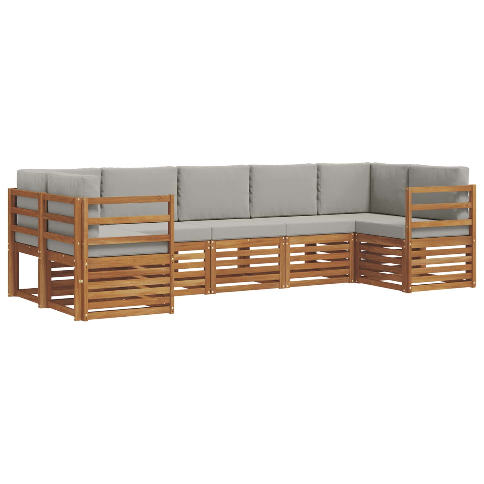 Ensemble de canapé d'angle 7 pcs Gris Naturel et Clair