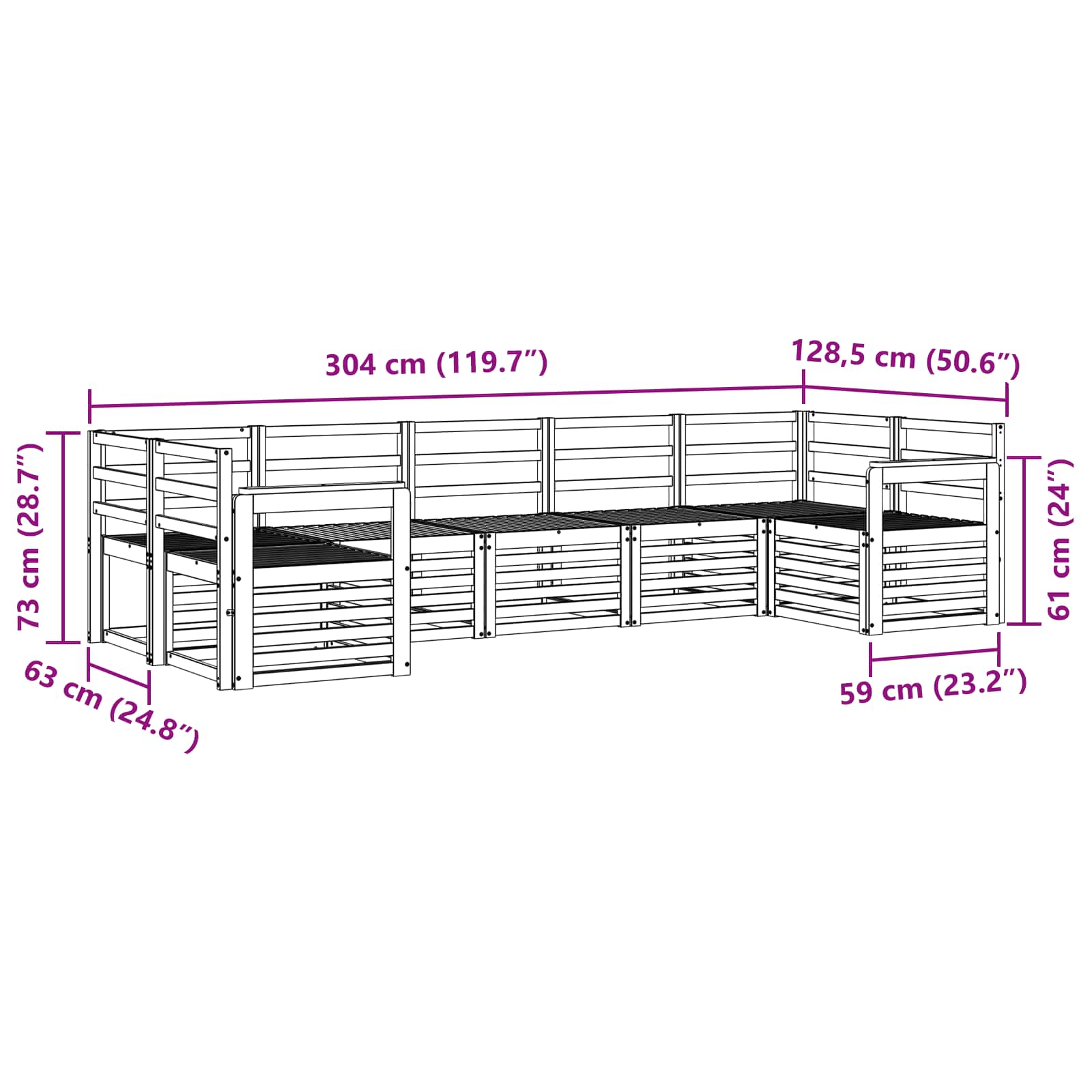 Ensemble de canapé d'angle 7 pcs Naturel - XIOS