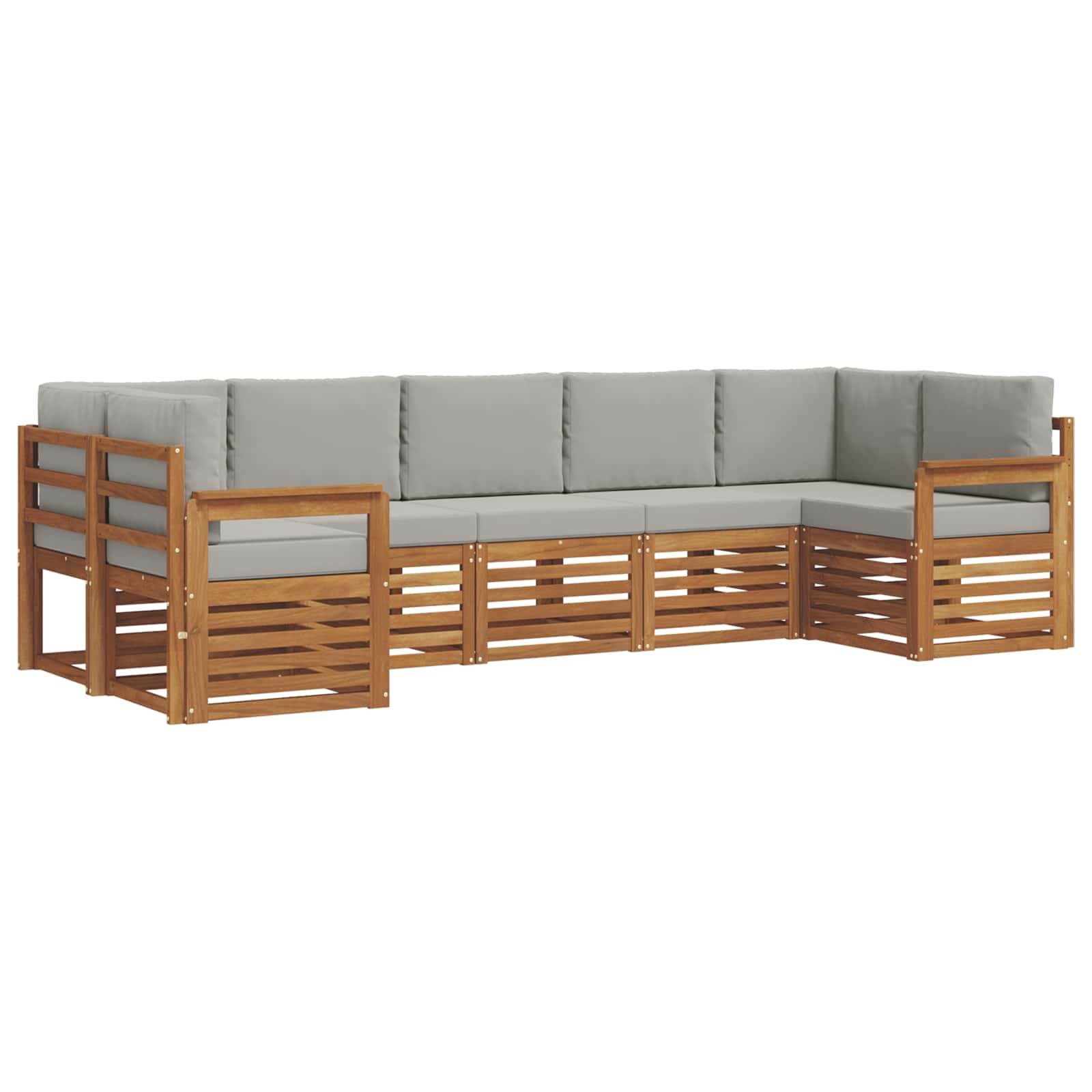 Ensemble de canapé d'angle 7 pcs Gris Naturel et Clair