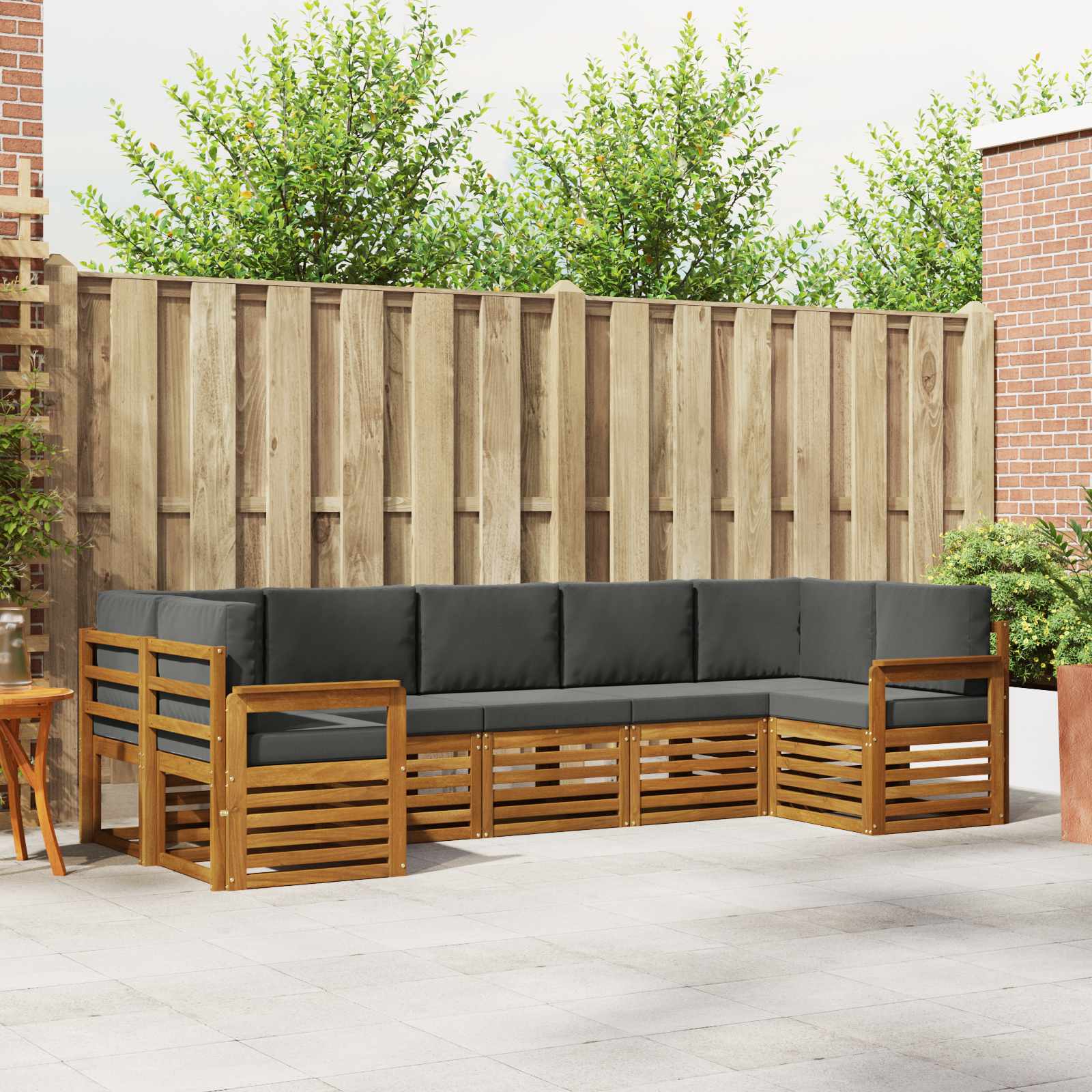 Ensemble de canapé d'angle 7 pcs Naturel et Anthracite - XIOS