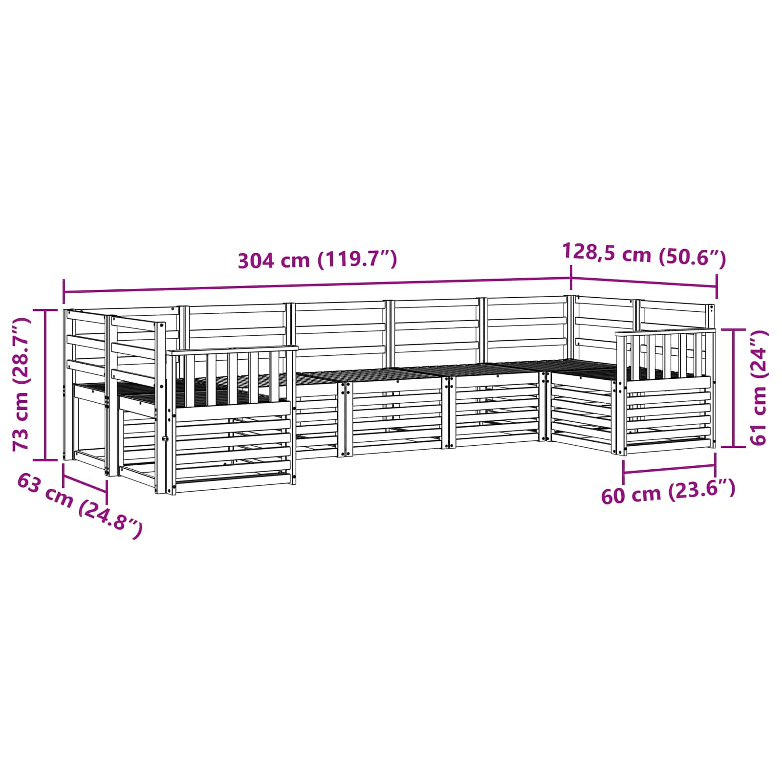 Ensemble de canapé d'angle 7 pcs Naturel - XIOS