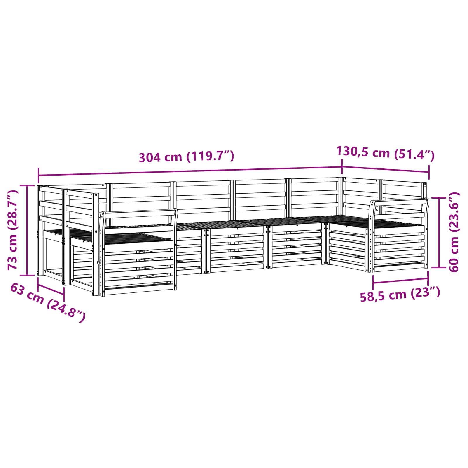 Ensemble de canapé d'angle 7 pcs Naturel - XIOS