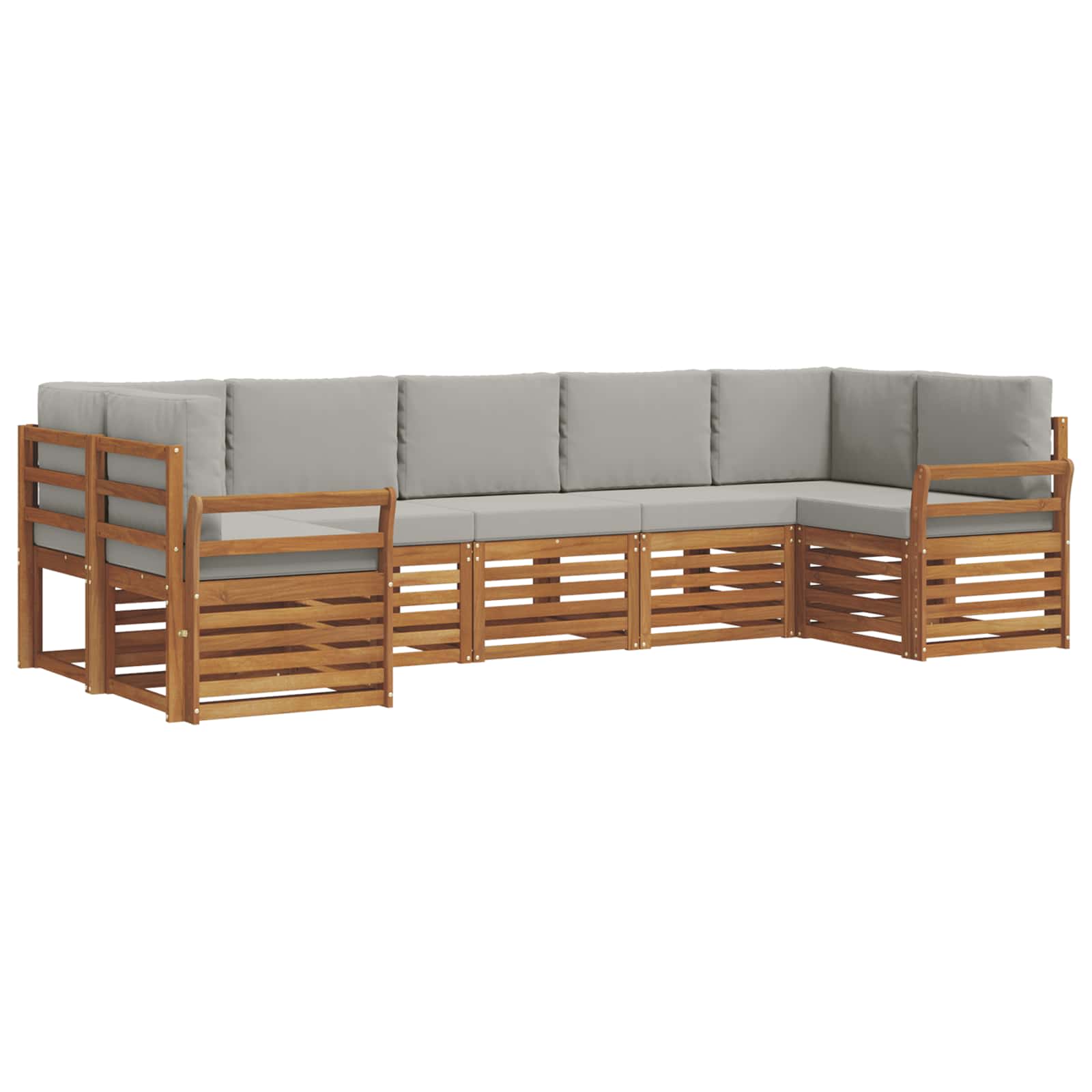 Ensemble de canapé d'angle 7 pcs Gris Naturel et Clair