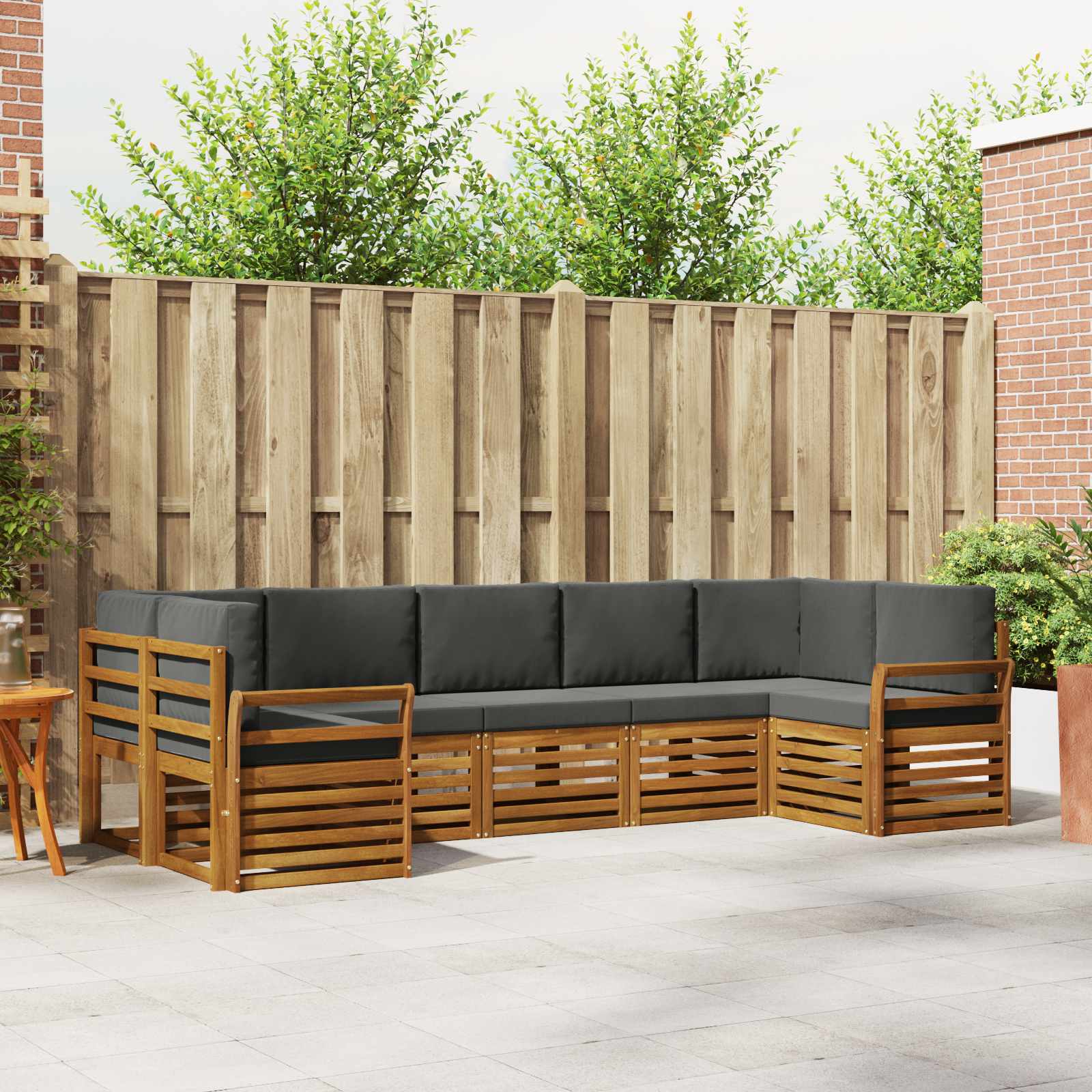 Ensemble de canapé d'angle 7 pcs Naturel et Anthracite - XIOS