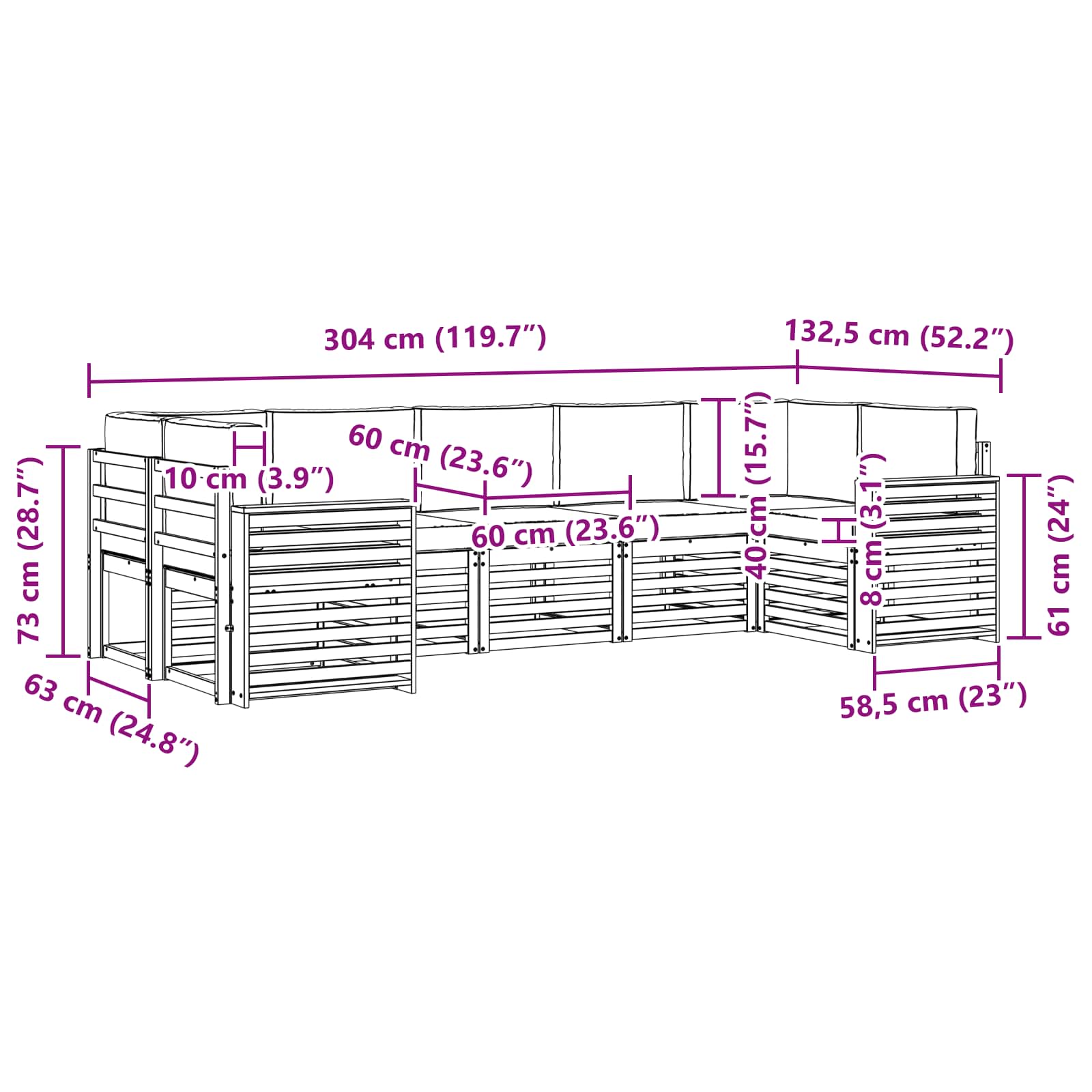 Ensemble de canapé d'angle 7 pcs Naturel et Anthracite - XIOS