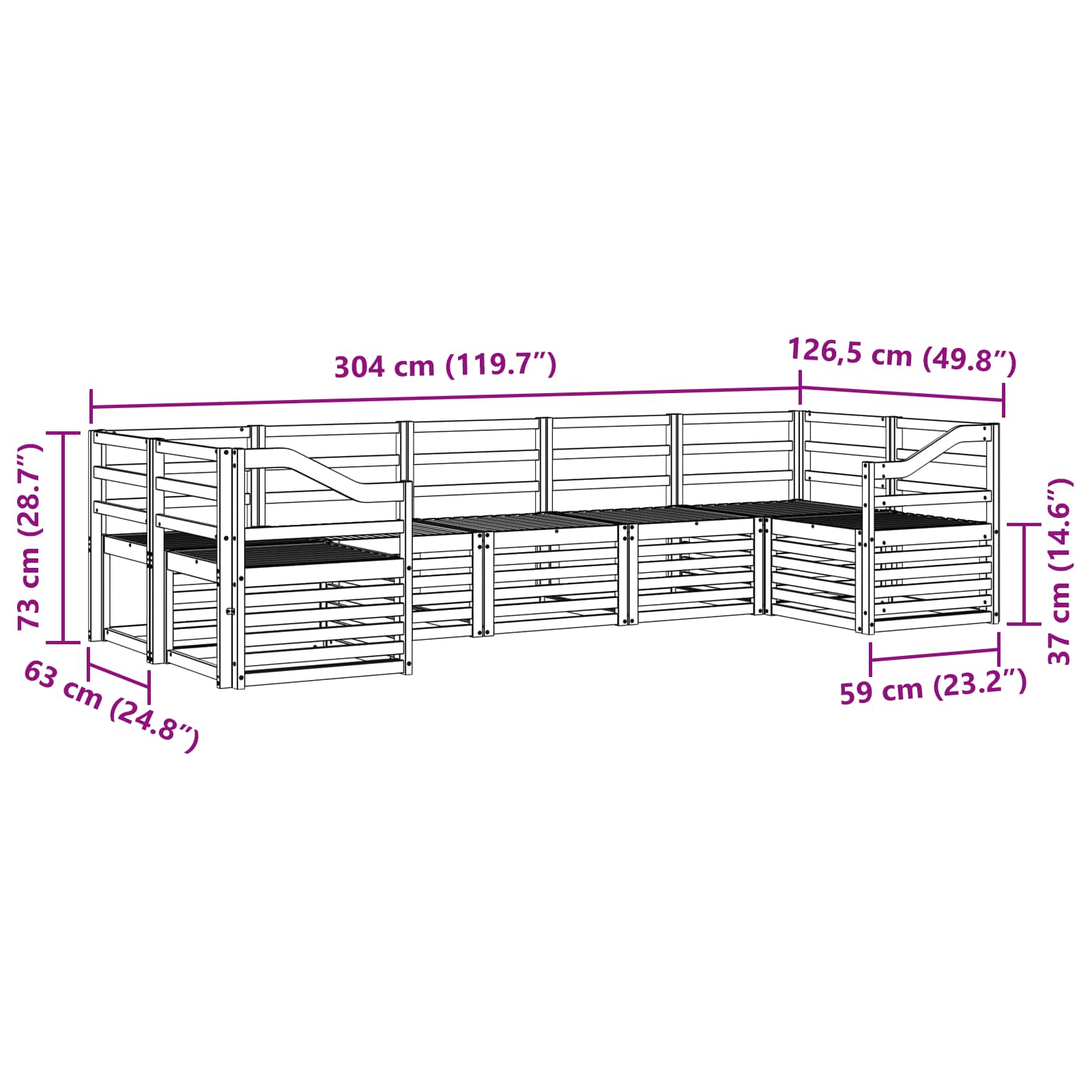 Ensemble de canapé d'angle 7 pcs Naturel - XIOS