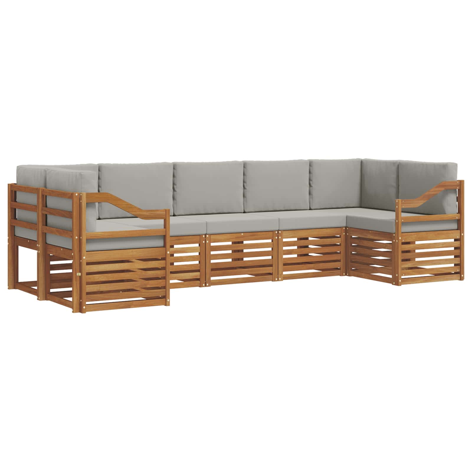 Ensemble de canapé d'angle 7 pcs Gris Naturel et Clair