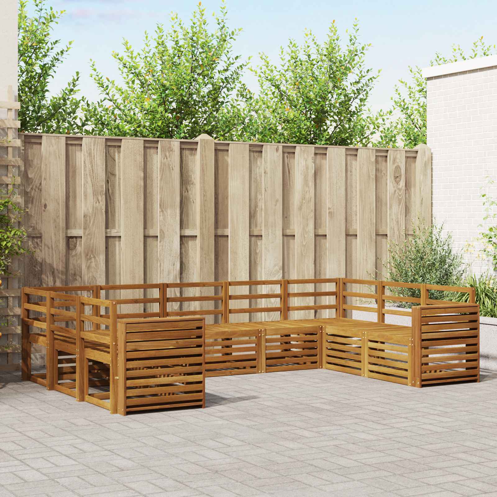 Ensemble de canapé d'angle 9 pcs Naturel - XIOS