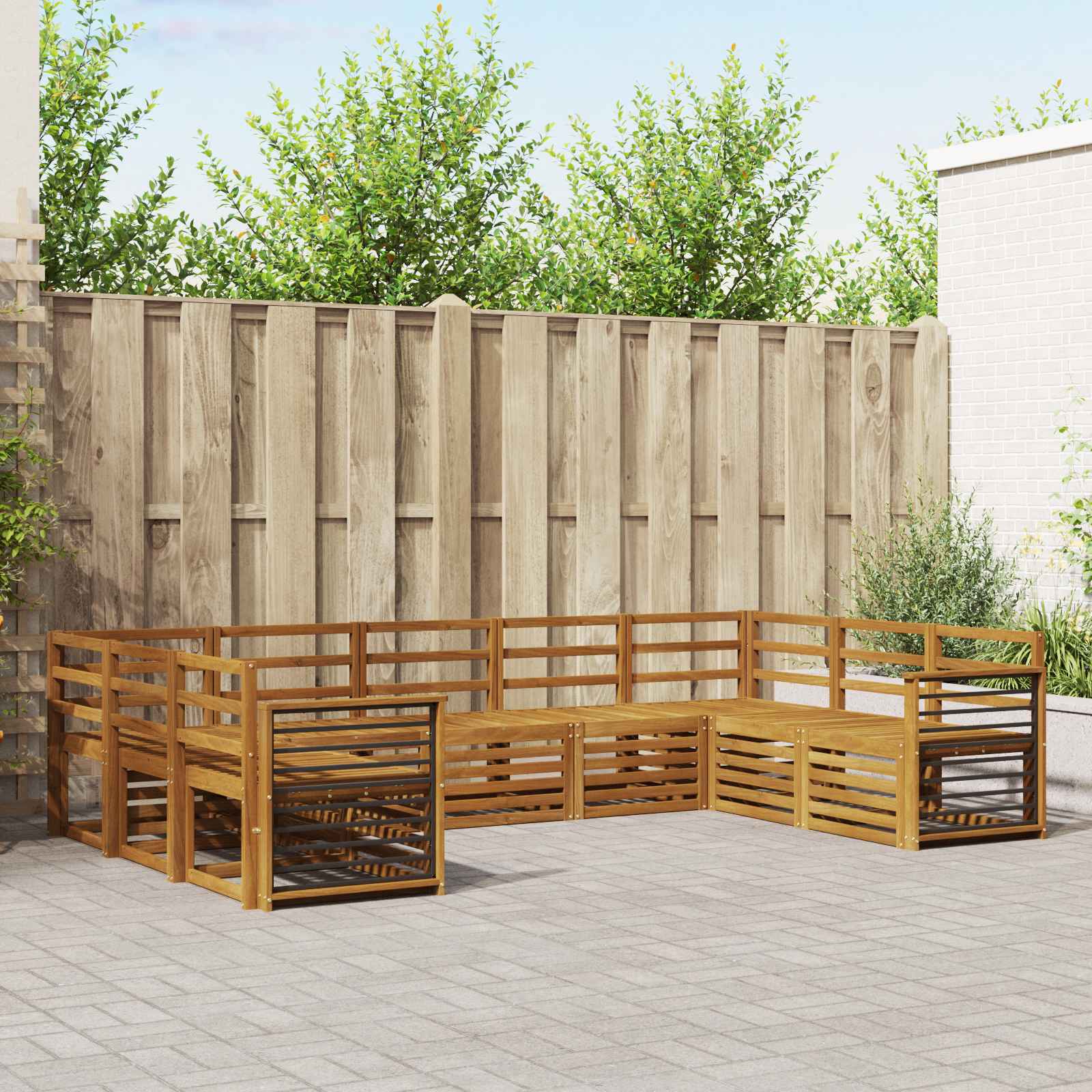 Ensemble de canapé d'angle 9 pcs Naturel - XIOS