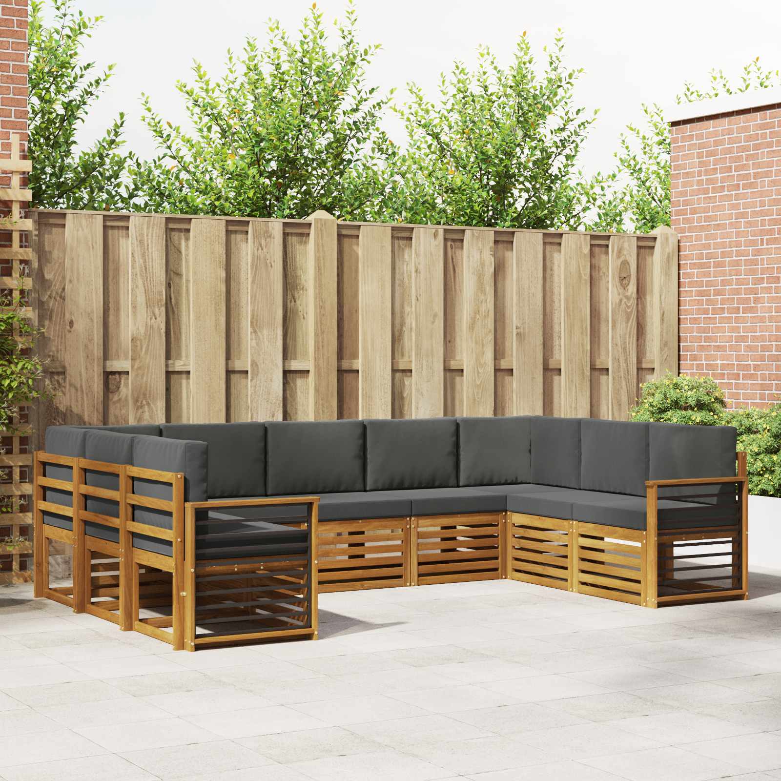 Ensemble de canapé d'angle 9 pcs Naturel et Anthracite - XIOS