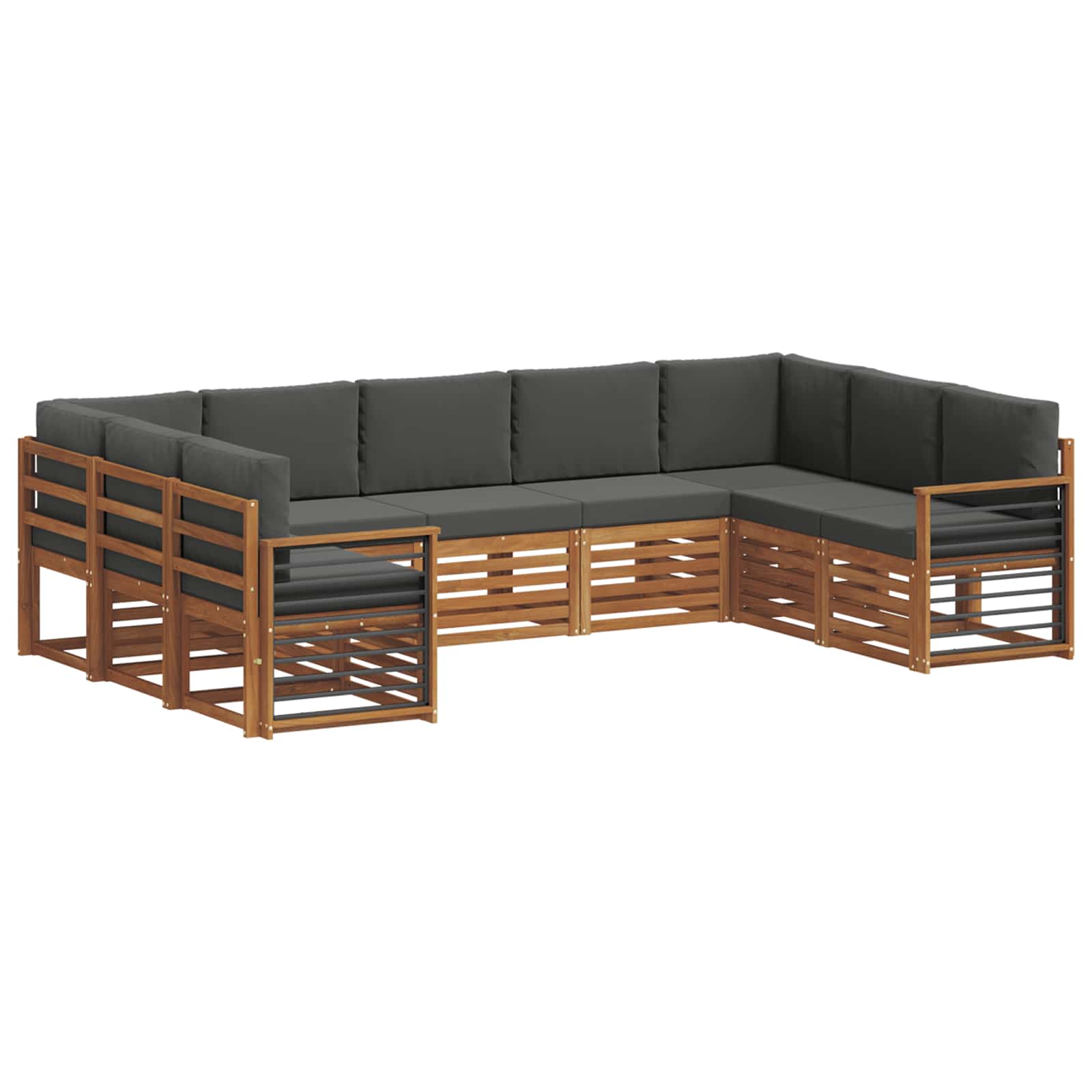 Ensemble de canapé d'angle 9 pcs Naturel et Anthracite - XIOS