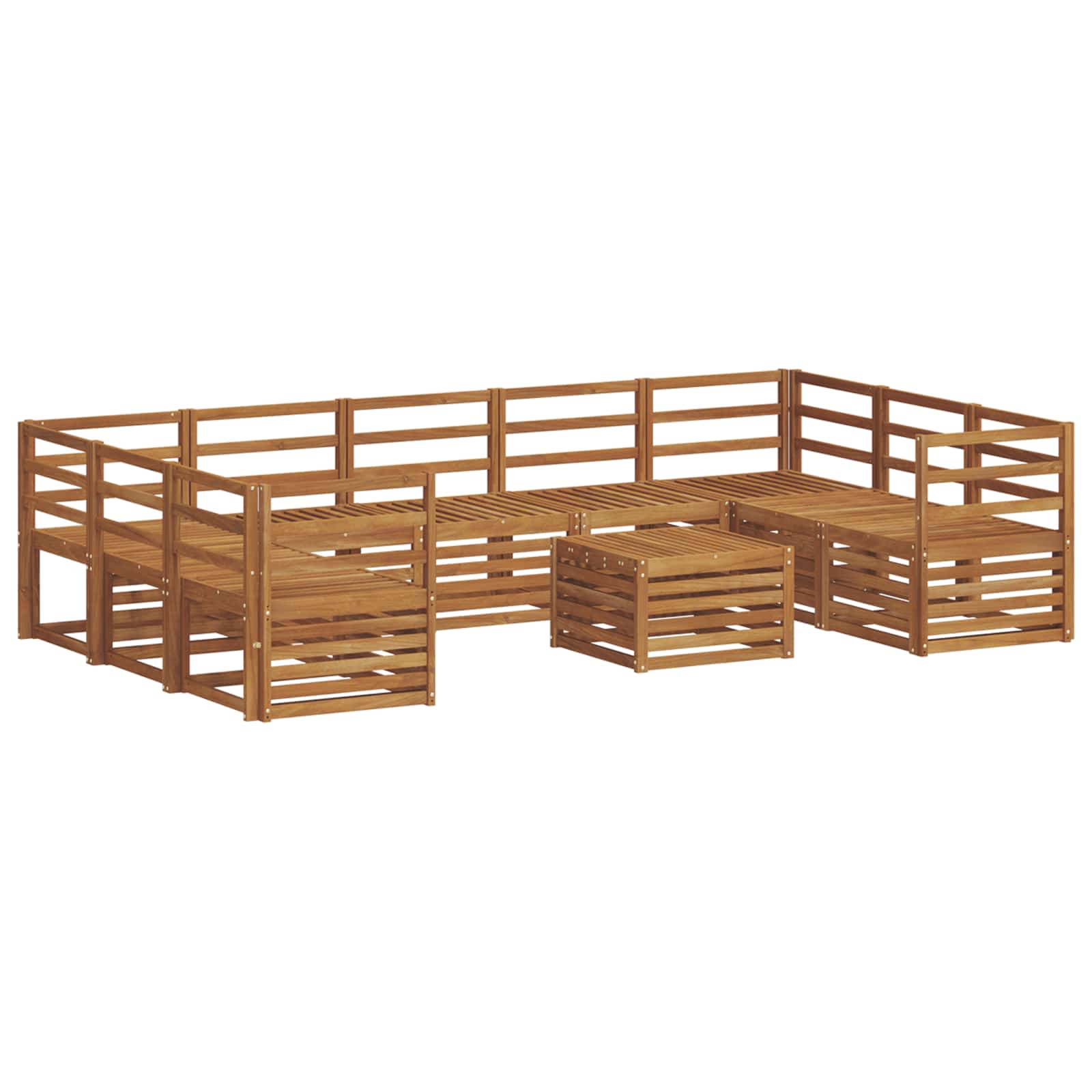 Ensembles de canapés 10 pcs Naturel Bois d'Acacia Massif - XIOS