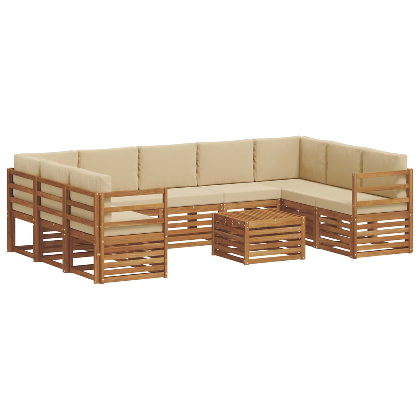 Ensembles de canapés avec coussin 10 pcs Naturel et Beige - XIOS