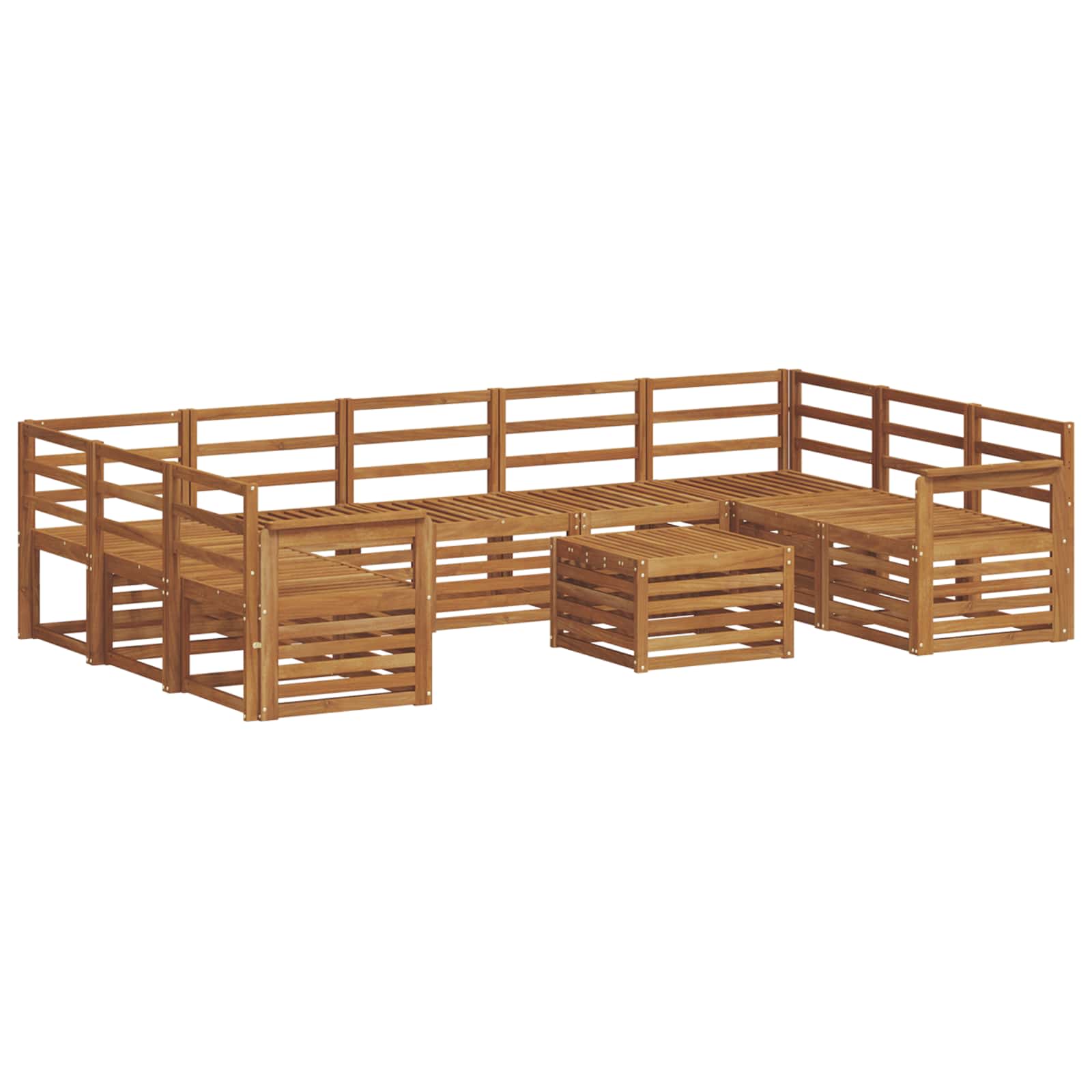 Ensembles de canapés 10 pcs Naturel Bois d'Acacia Massif - XIOS