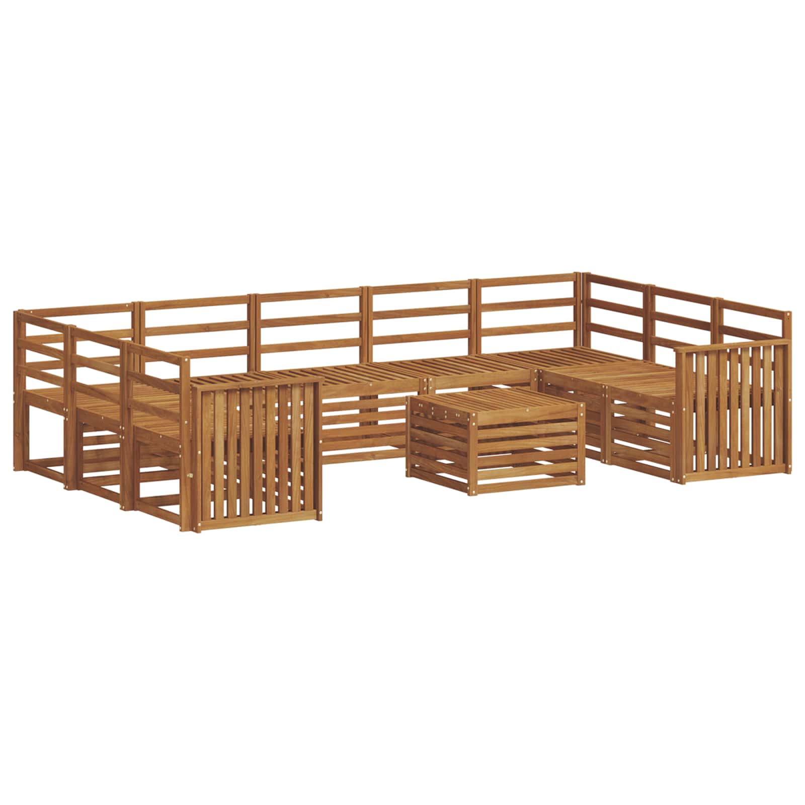 Ensembles de canapés 10 pcs Naturel Bois d'Acacia Massif - XIOS