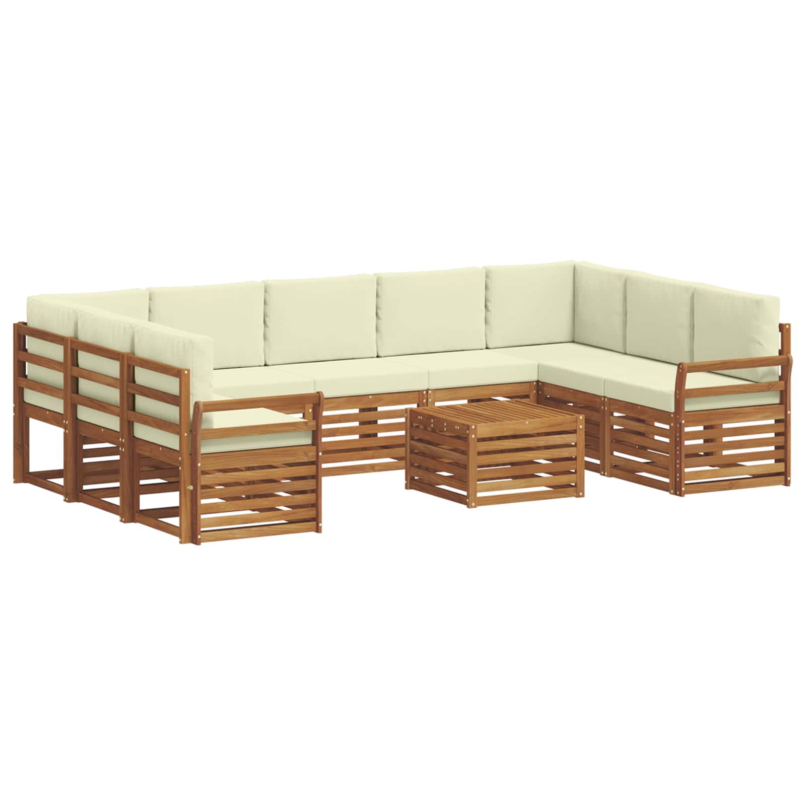 Ensembles de canapés avec coussin 10 pcs Naturel et Crème