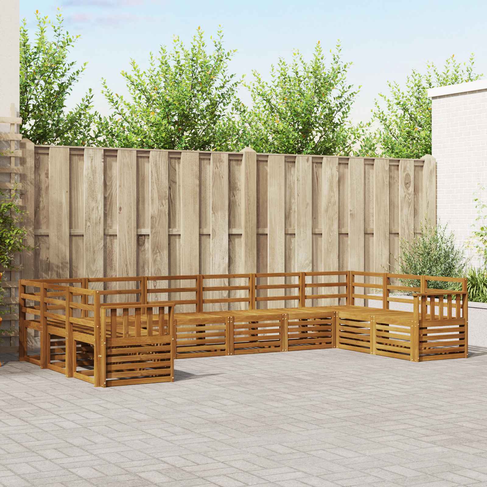 Ensemble de canapé d'angle 10 pcs Naturel - XIOS