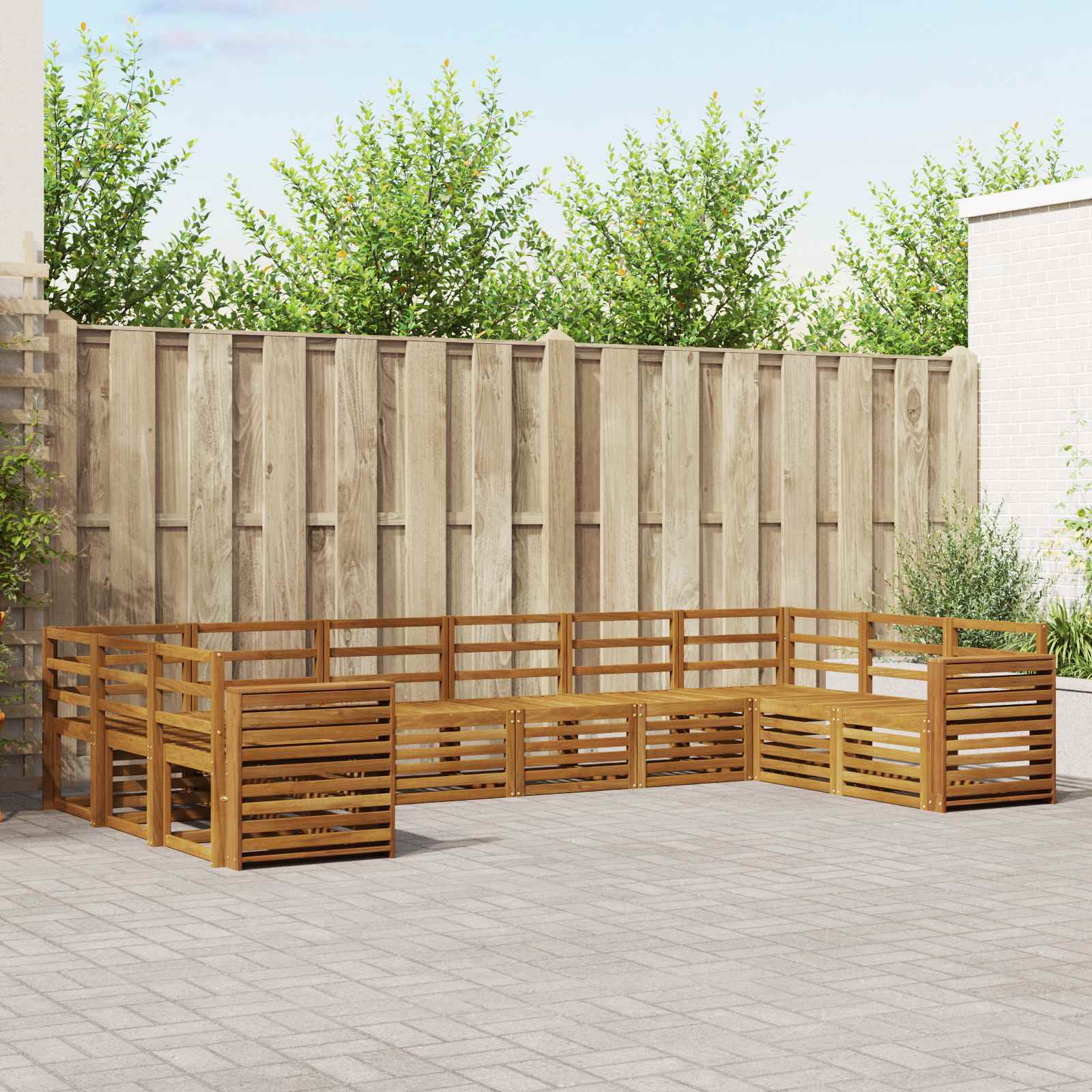 Ensemble de canapé d'angle 10 pcs Naturel - XIOS