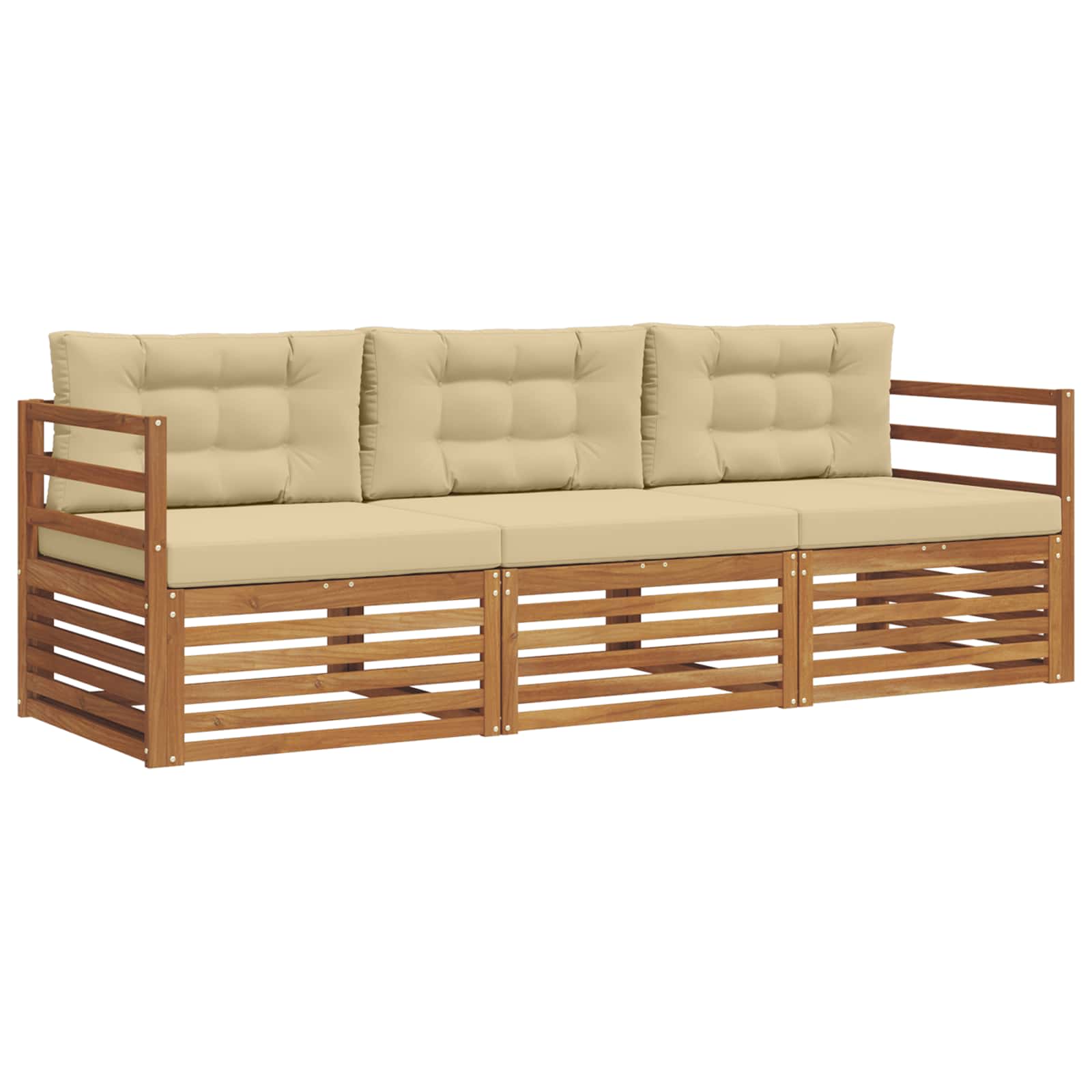Ensemble de canapés d'extérieur 3 pcs Naturel et Beige - XIOS