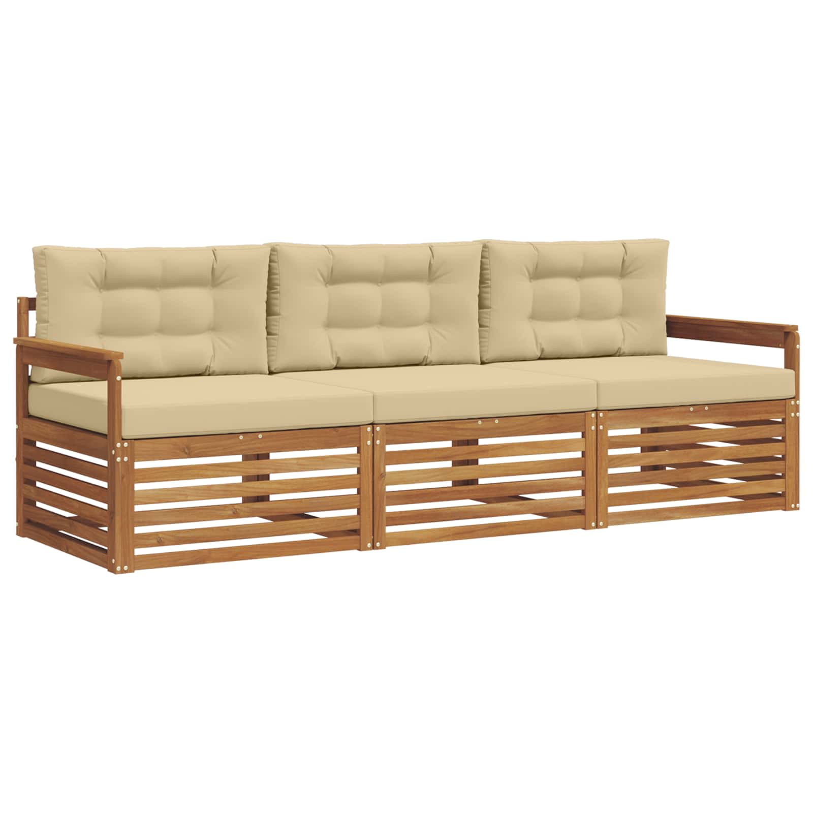 Ensemble de canapés d'extérieur 3 pcs Naturel et Beige - XIOS