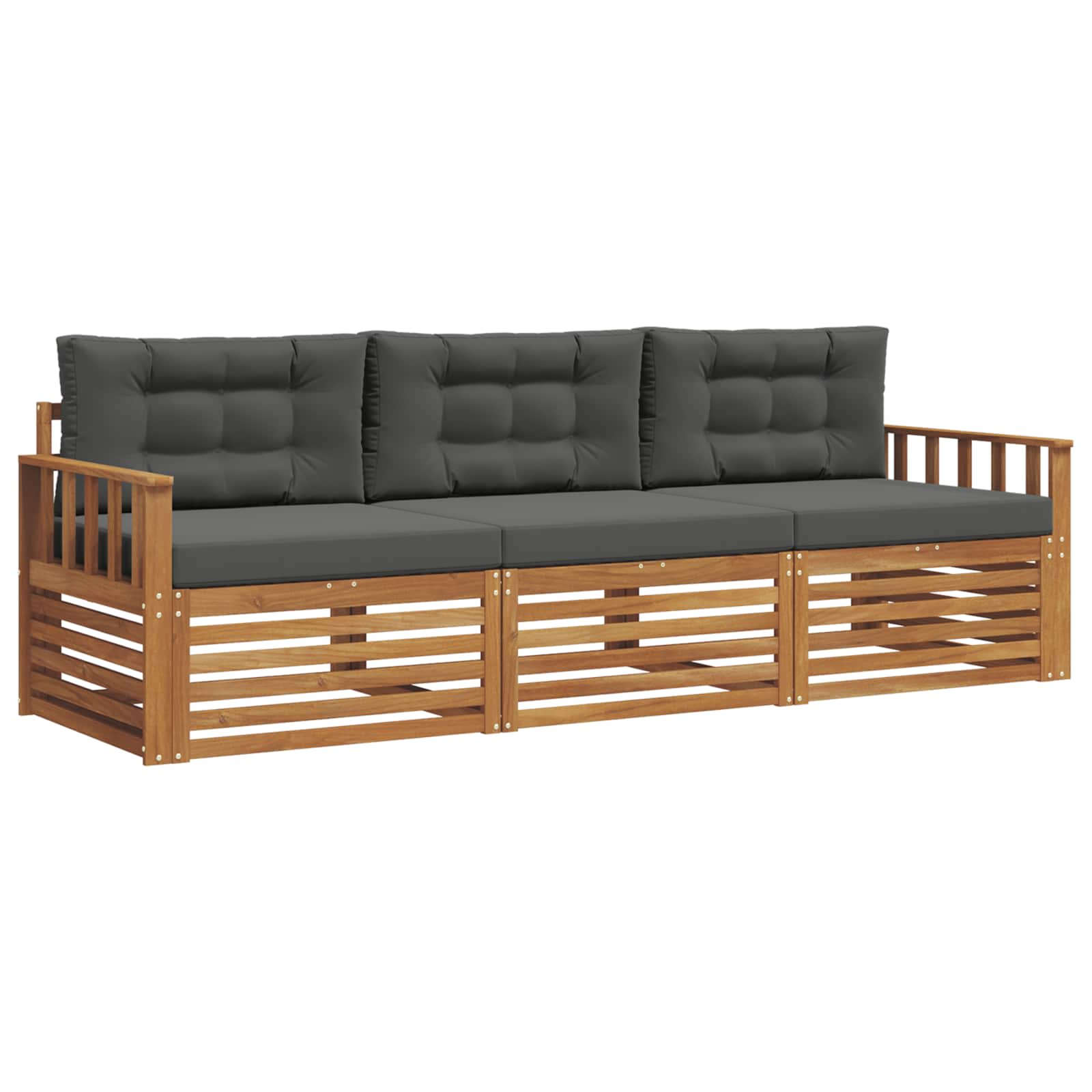 Ensemble de canapés d'extérieur 3 pcs Naturel et Anthracite - XIOS