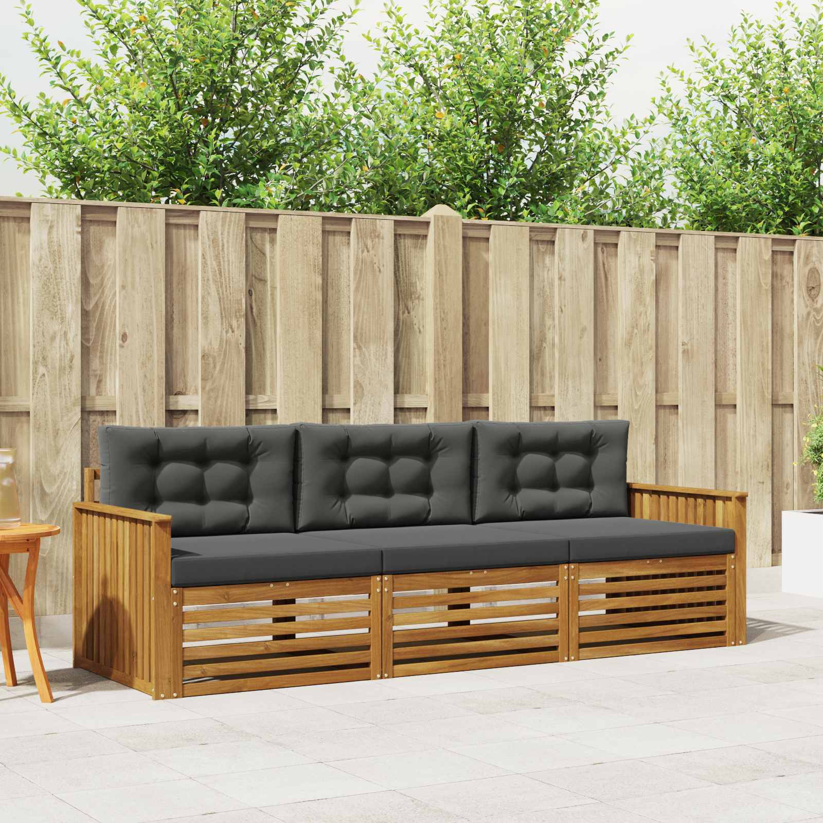 Ensemble de canapés d'extérieur 3 pcs Naturel et Anthracite - XIOS