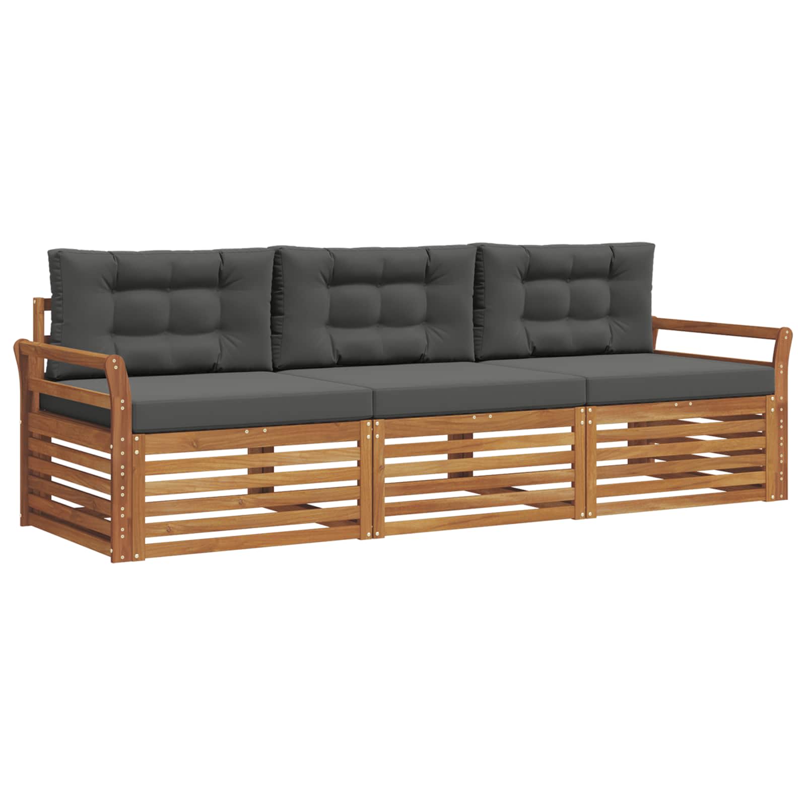 Ensemble de canapés d'extérieur 3 pcs Naturel et Anthracite - XIOS