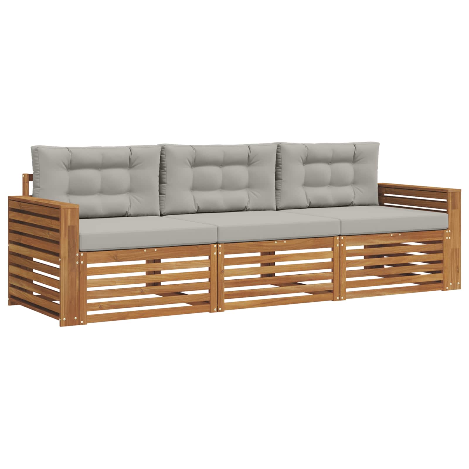 Ensemble de canapés d'extérieur 3 pcs Gris Naturel et Clair - XIOS