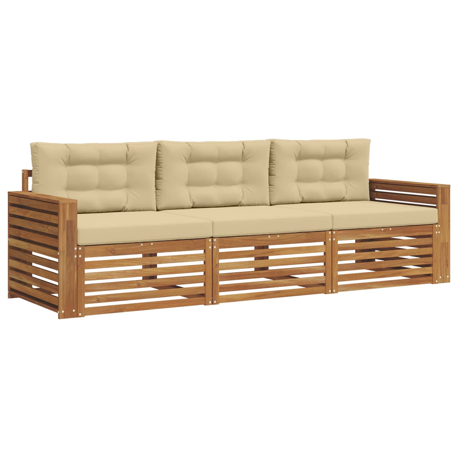 Ensemble de canapés d'extérieur 3 pcs Naturel et Beige - XIOS