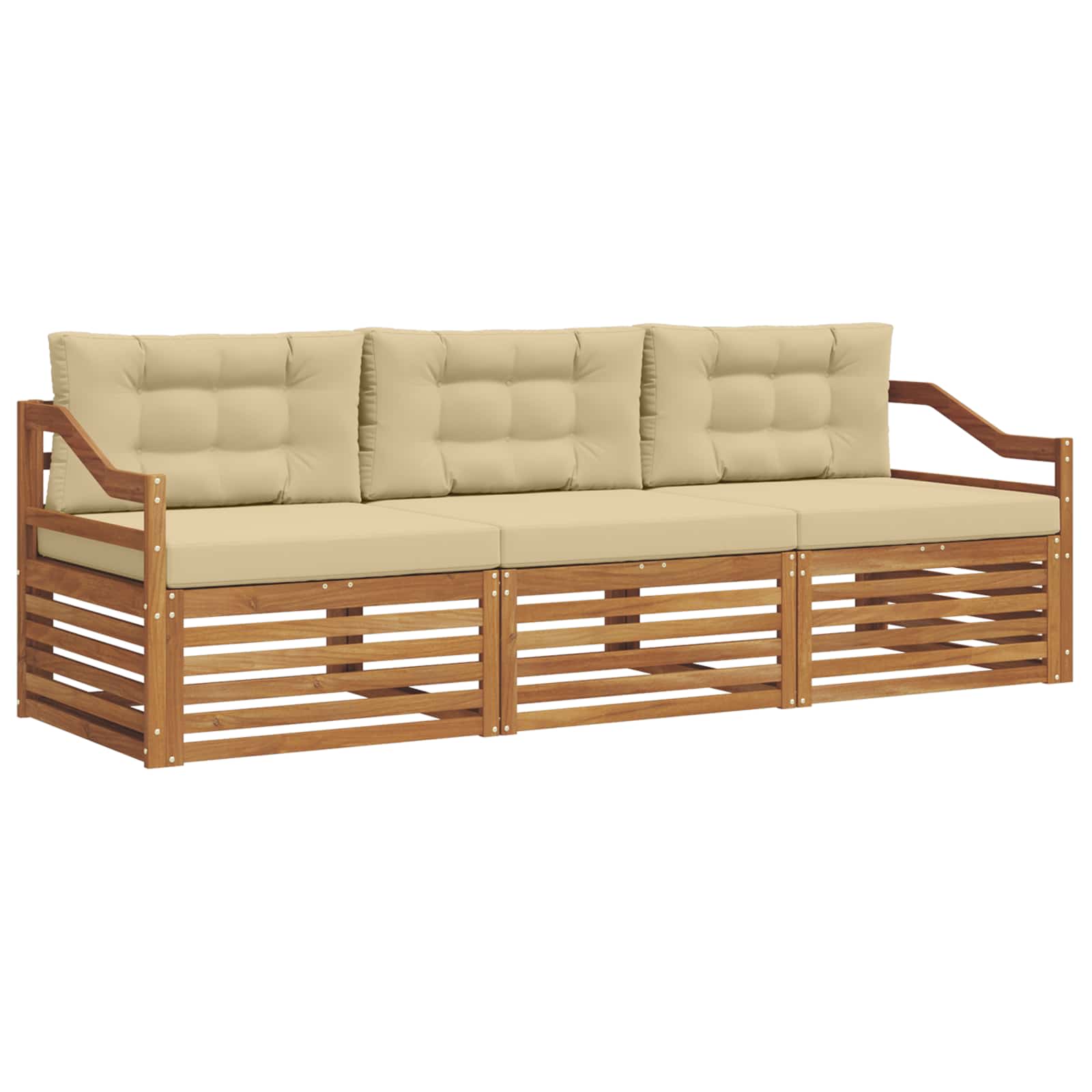 Ensemble de canapés d'extérieur 3 pcs Naturel et Beige - XIOS