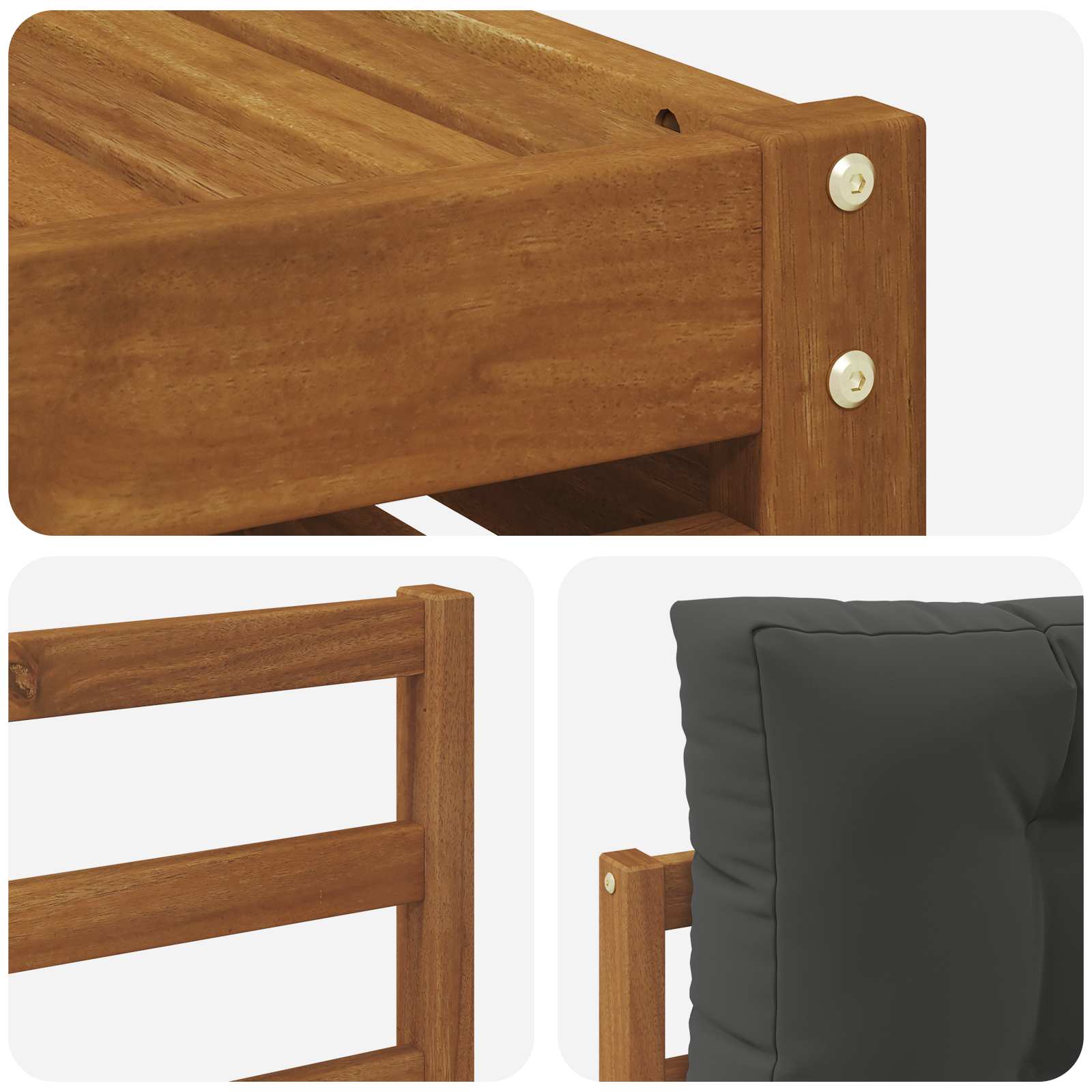 Ensemble de canapés d'extérieur 5 pcs Naturel et Anthracite - XIOS