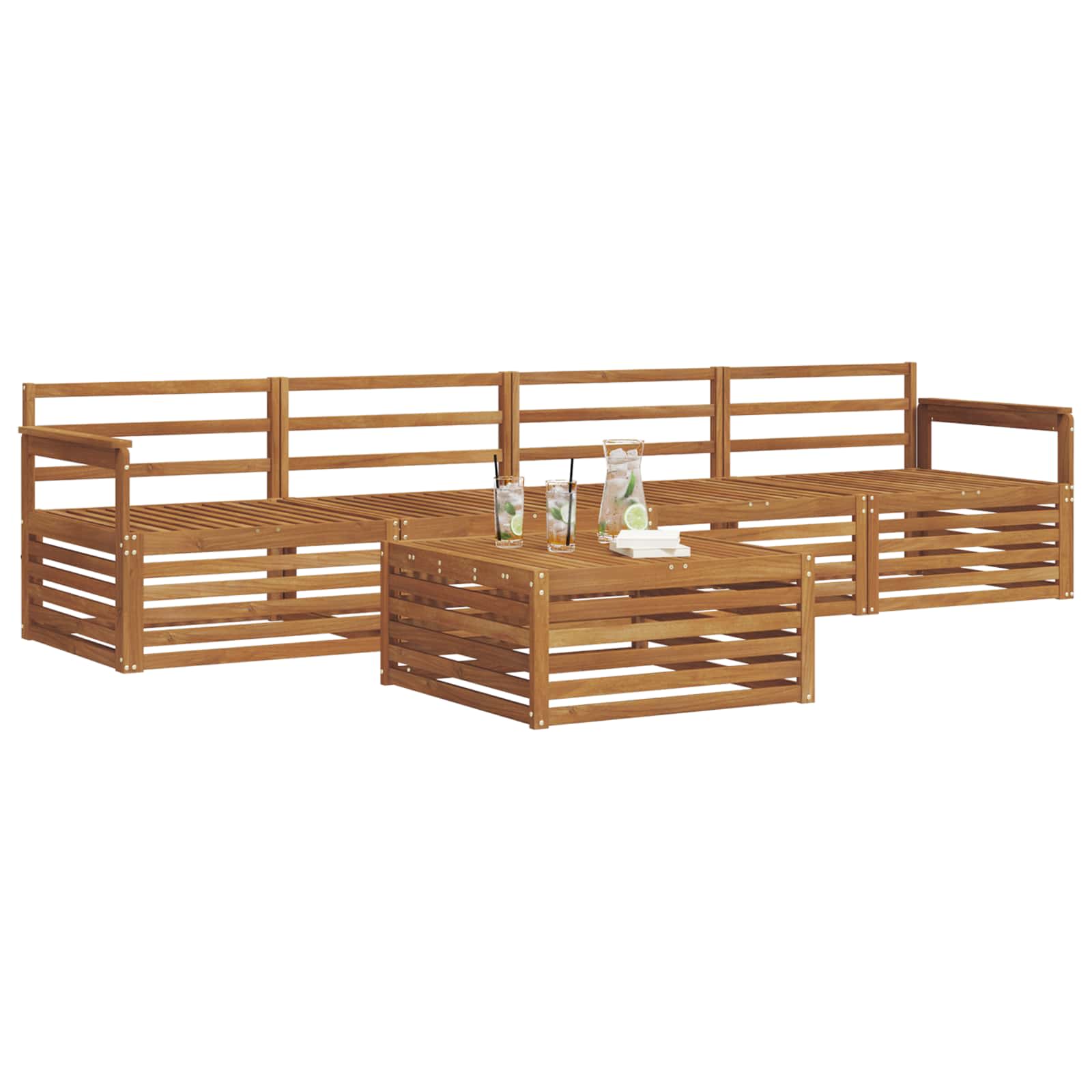 Ensemble de canapés d'extérieur 5 pcs Naturel - XIOS