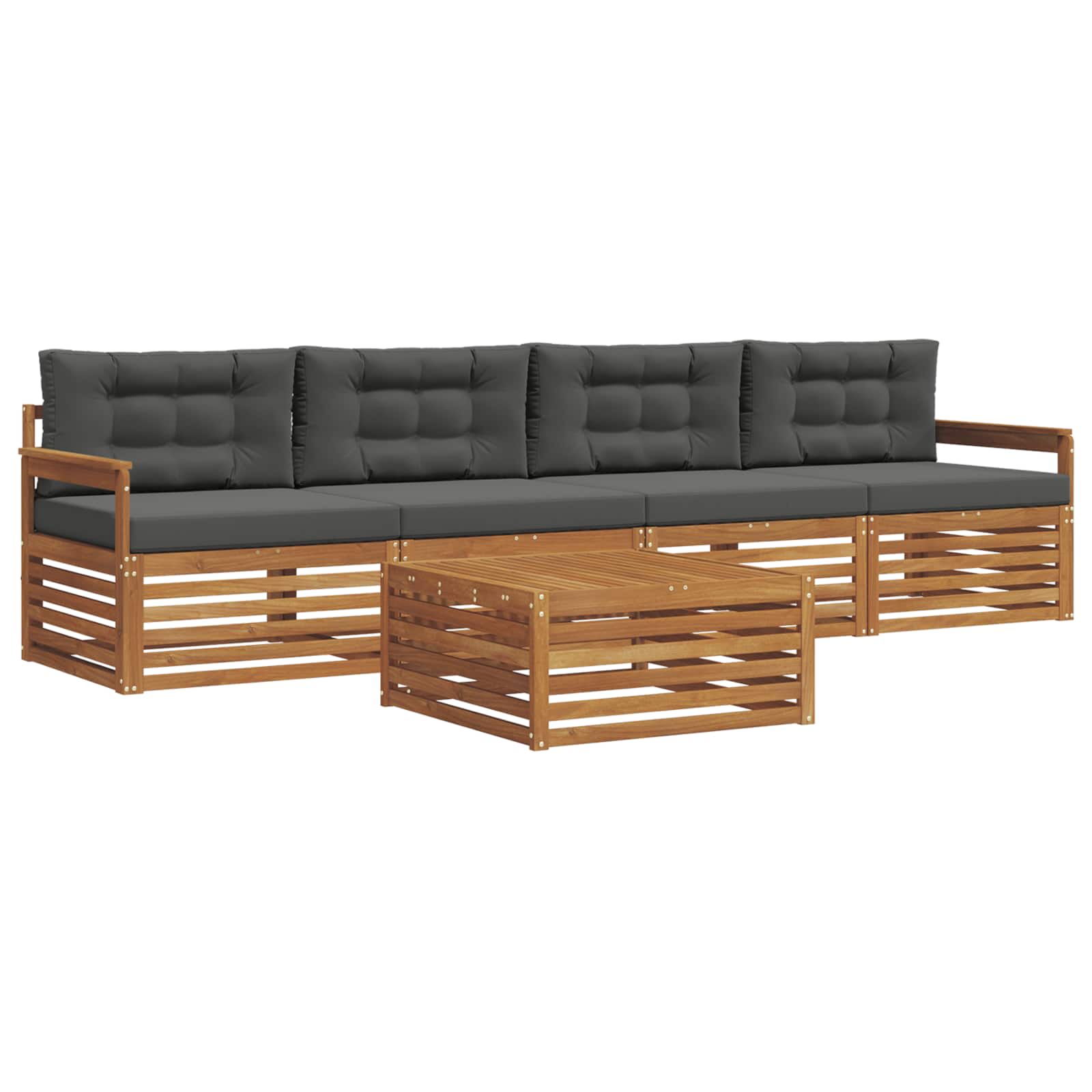 Ensemble de canapés d'extérieur 5 pcs Naturel et Anthracite - XIOS