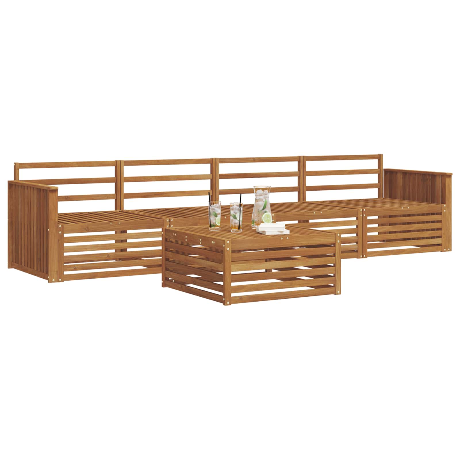 Ensemble de canapés d'extérieur 5 pcs Naturel - XIOS