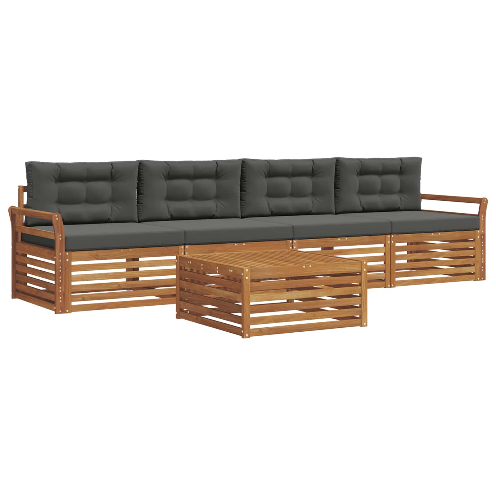Ensemble de canapés d'extérieur 5 pcs Naturel et Anthracite - XIOS