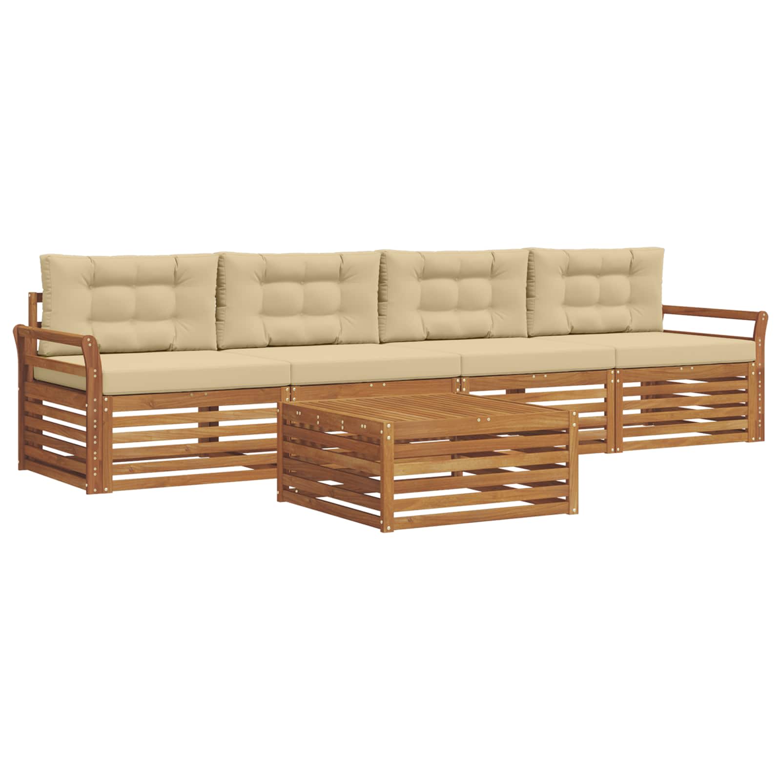 Ensemble de canapés d'extérieur 5 pcs Naturel et Beige - XIOS
