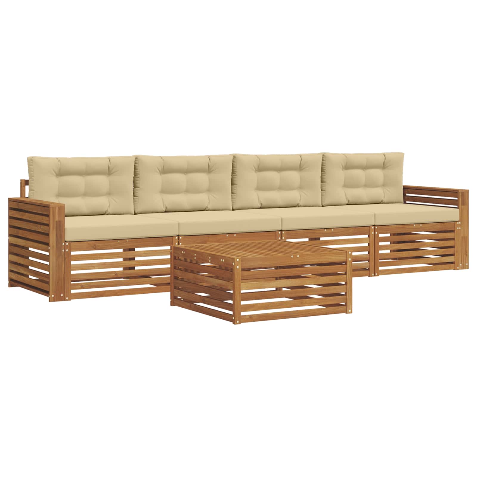 Ensemble de canapés d'extérieur 5 pcs Naturel et Beige - XIOS