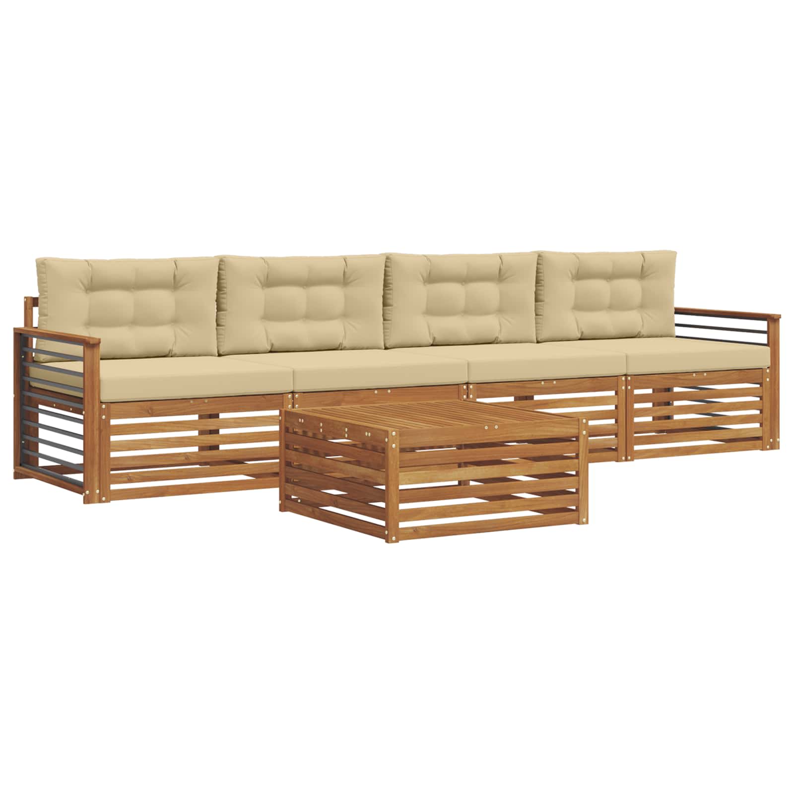 Ensemble de canapés d'extérieur 5 pcs Naturel et Beige - XIOS