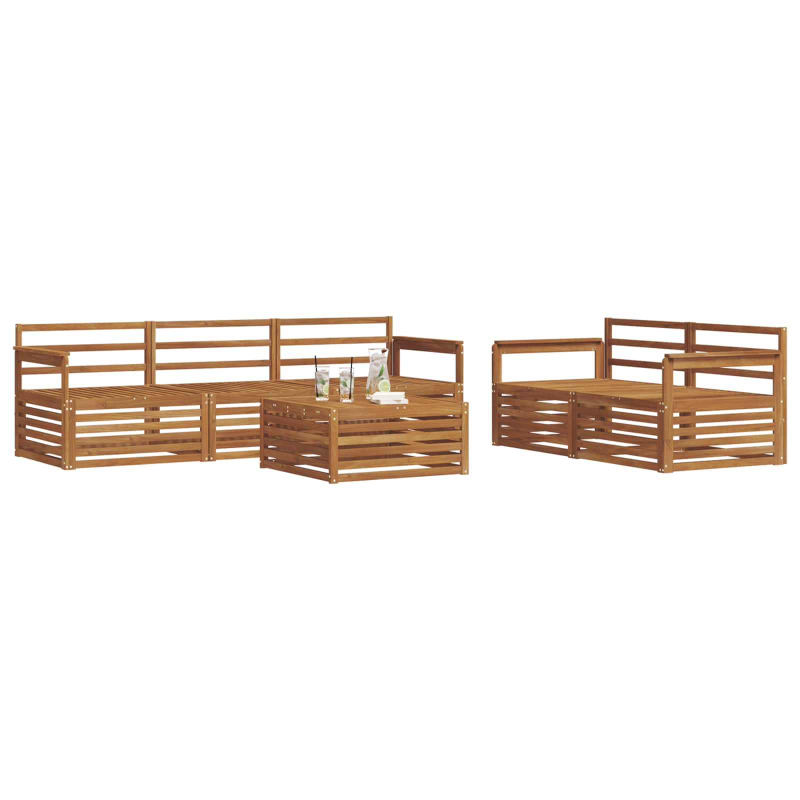 Ensemble de canapés d'extérieur 6 pcs Naturel - XIOS