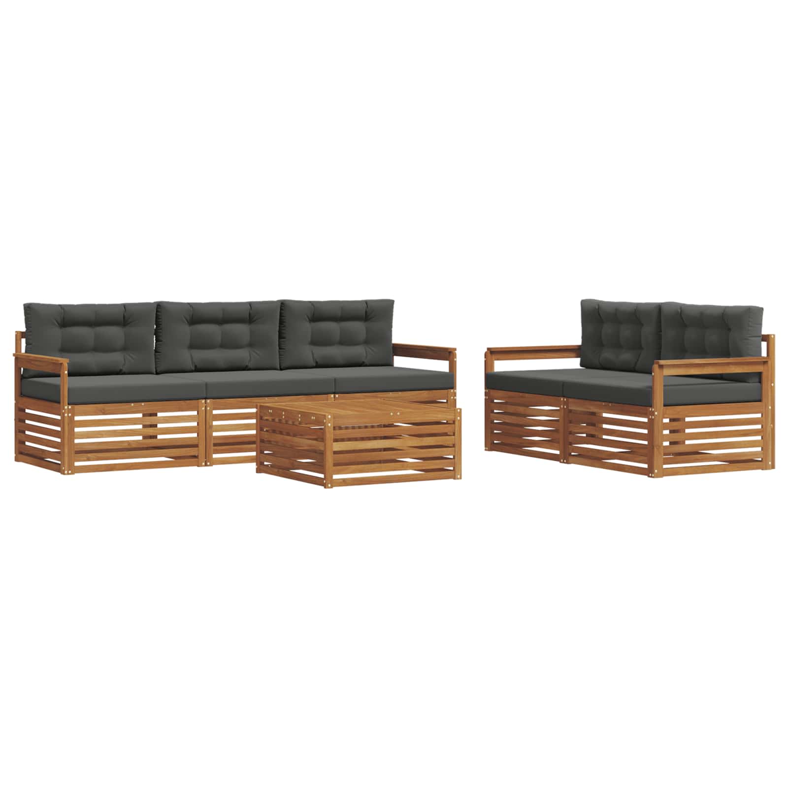Ensemble de canapés d'extérieur 6 pcs Naturel et Anthracite - XIOS