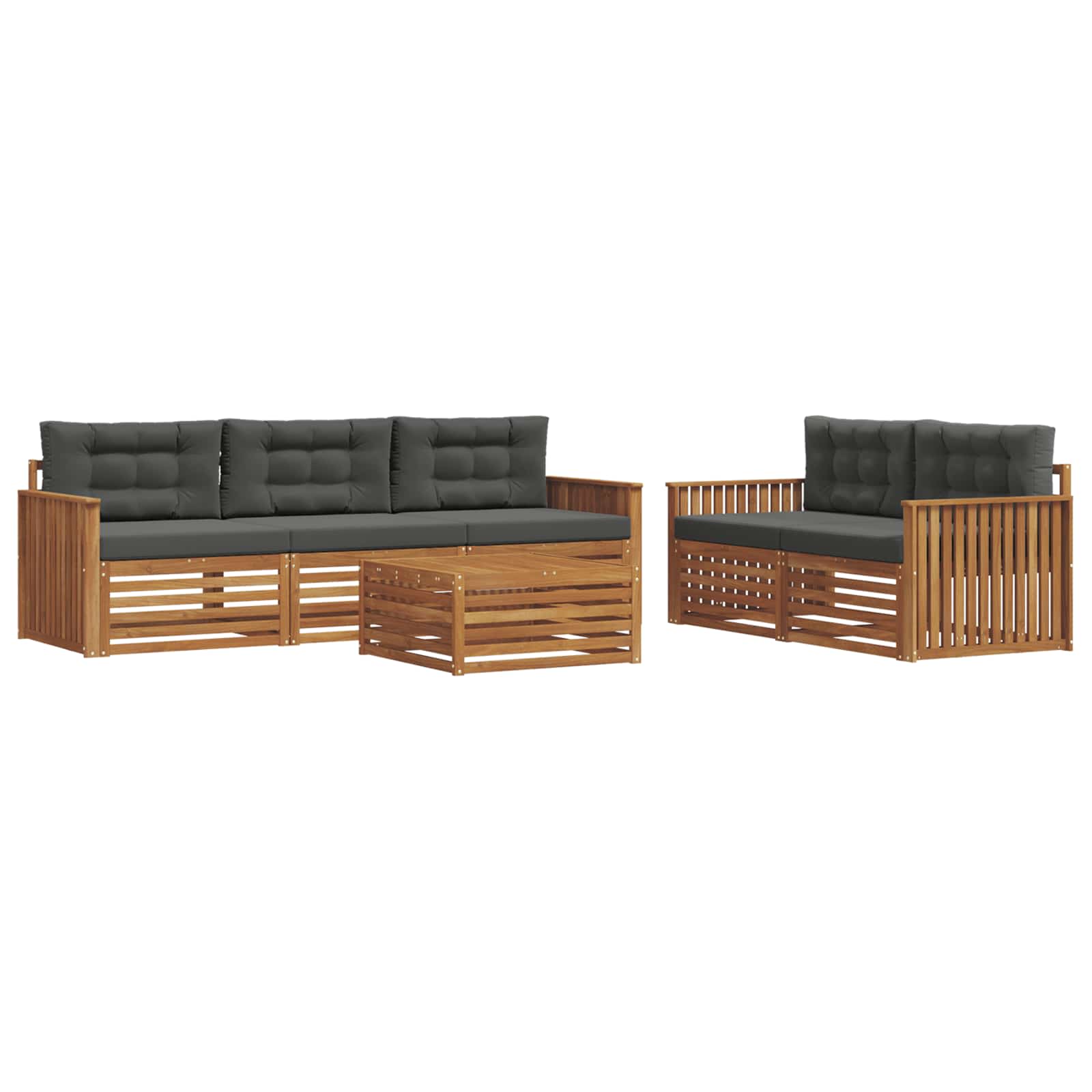 Ensemble de canapés d'extérieur 6 pcs Naturel et Anthracite - XIOS