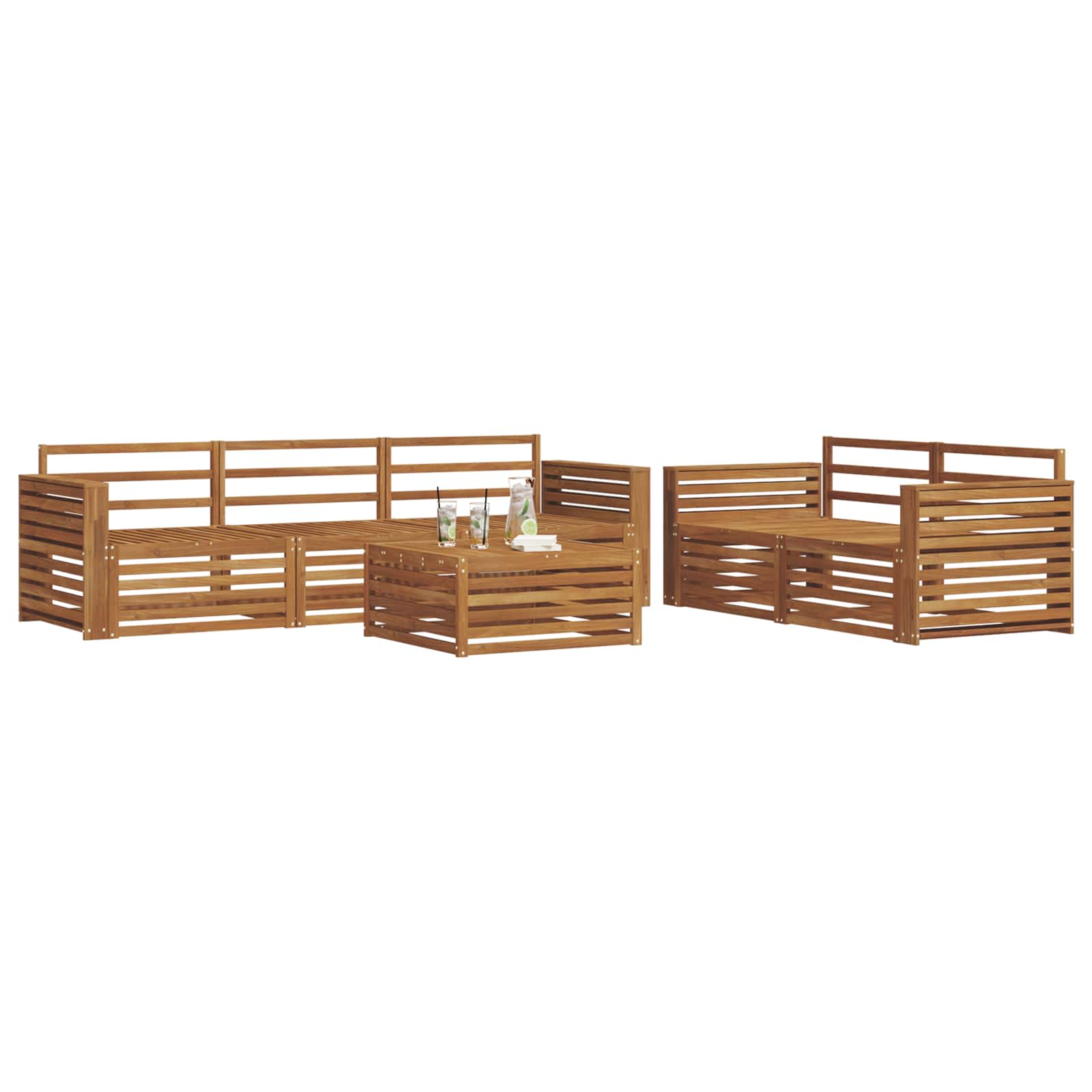 Ensemble de canapés d'extérieur 6 pcs Naturel - XIOS