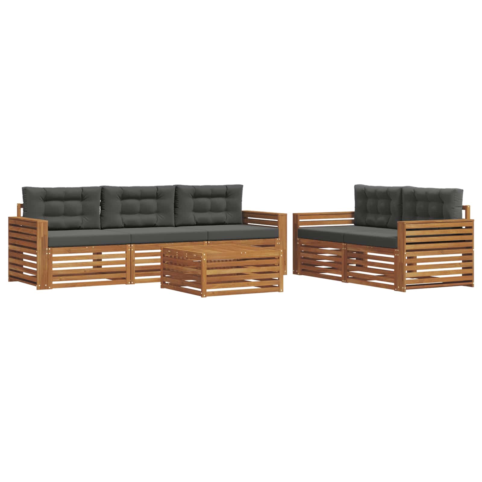 Ensemble de canapés d'extérieur 6 pcs Naturel et Anthracite - XIOS