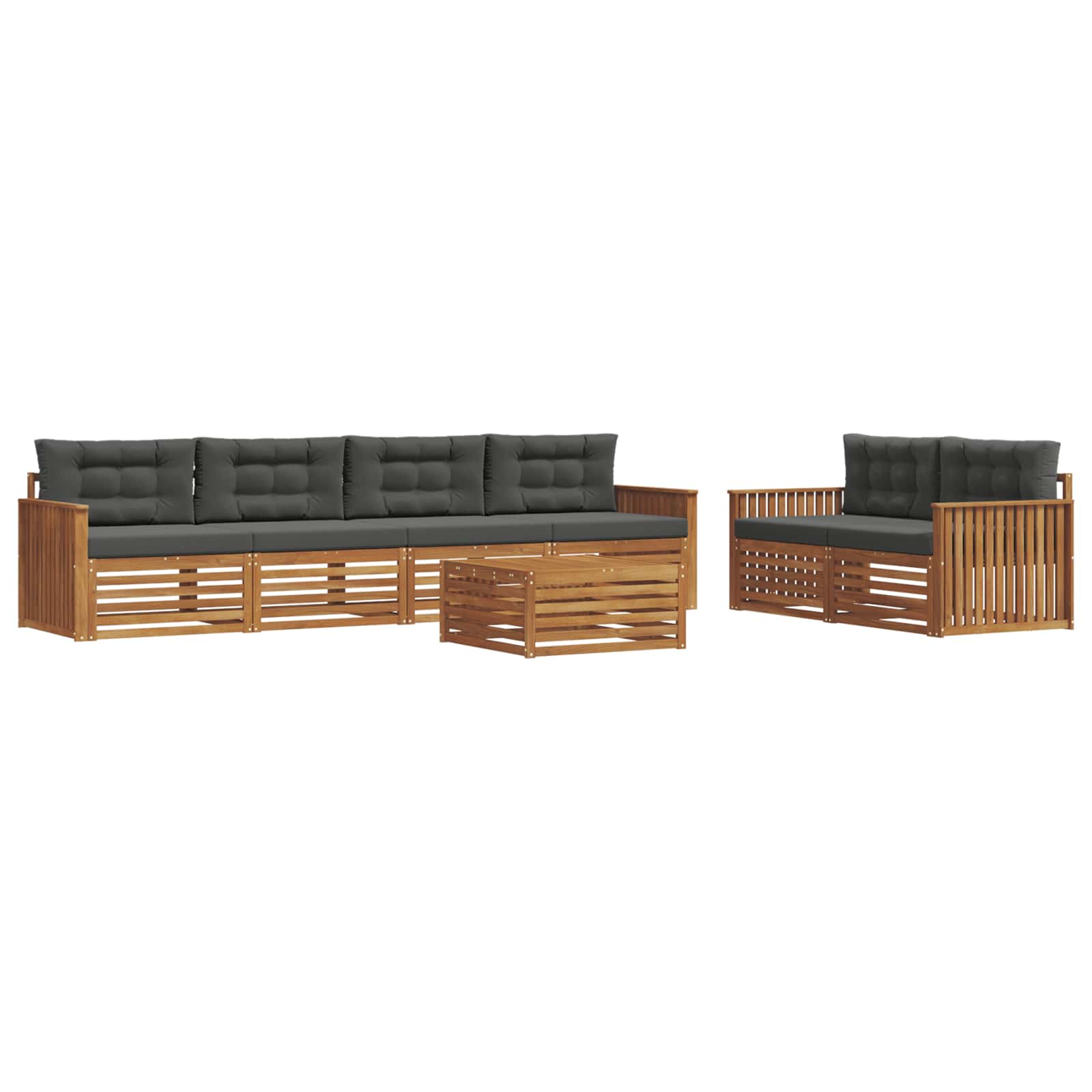 Ensemble de canapés d'extérieur 7 pcs Naturel et Anthracite - XIOS