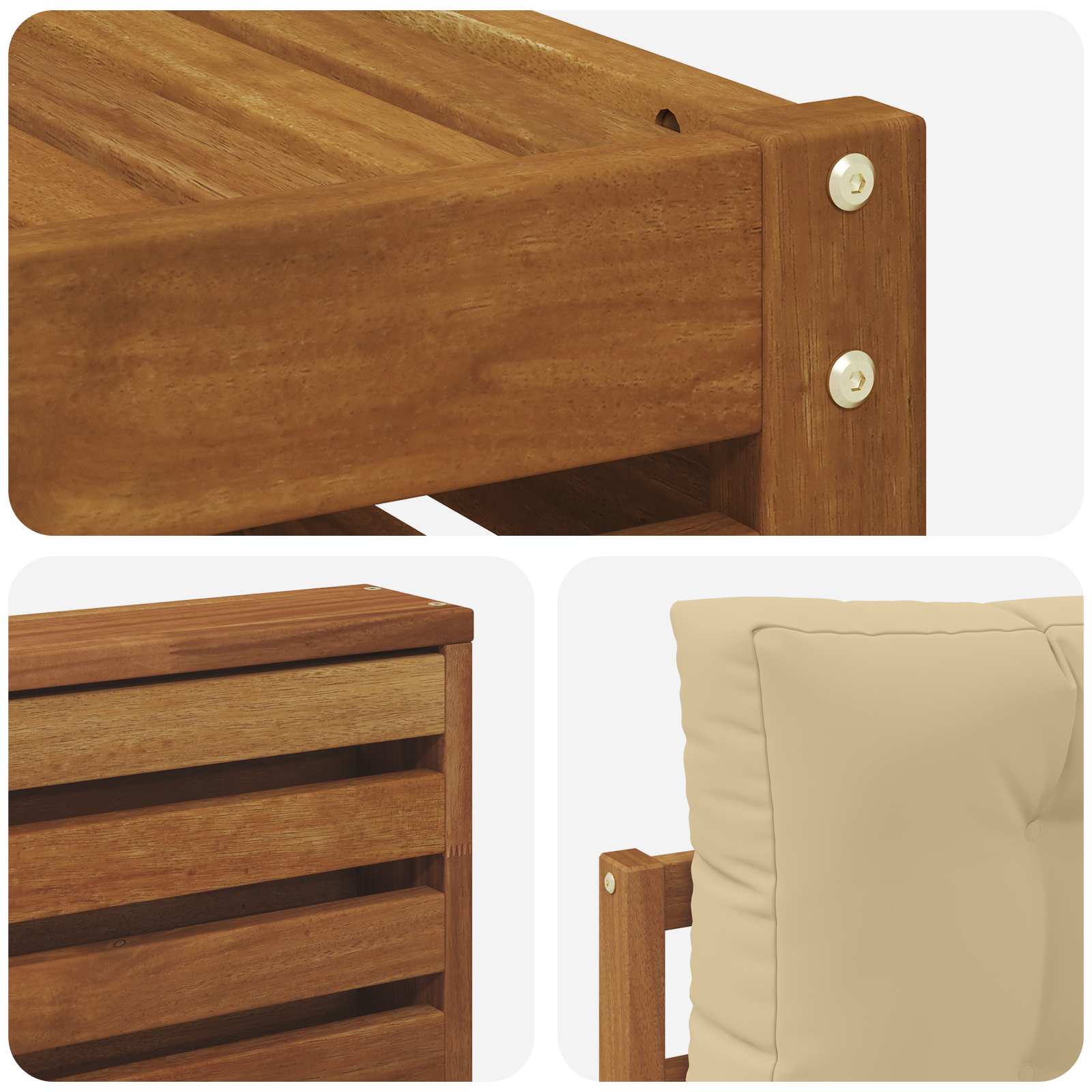 Ensemble de canapés d'extérieur 9 pcs Naturel et Beige - XIOS