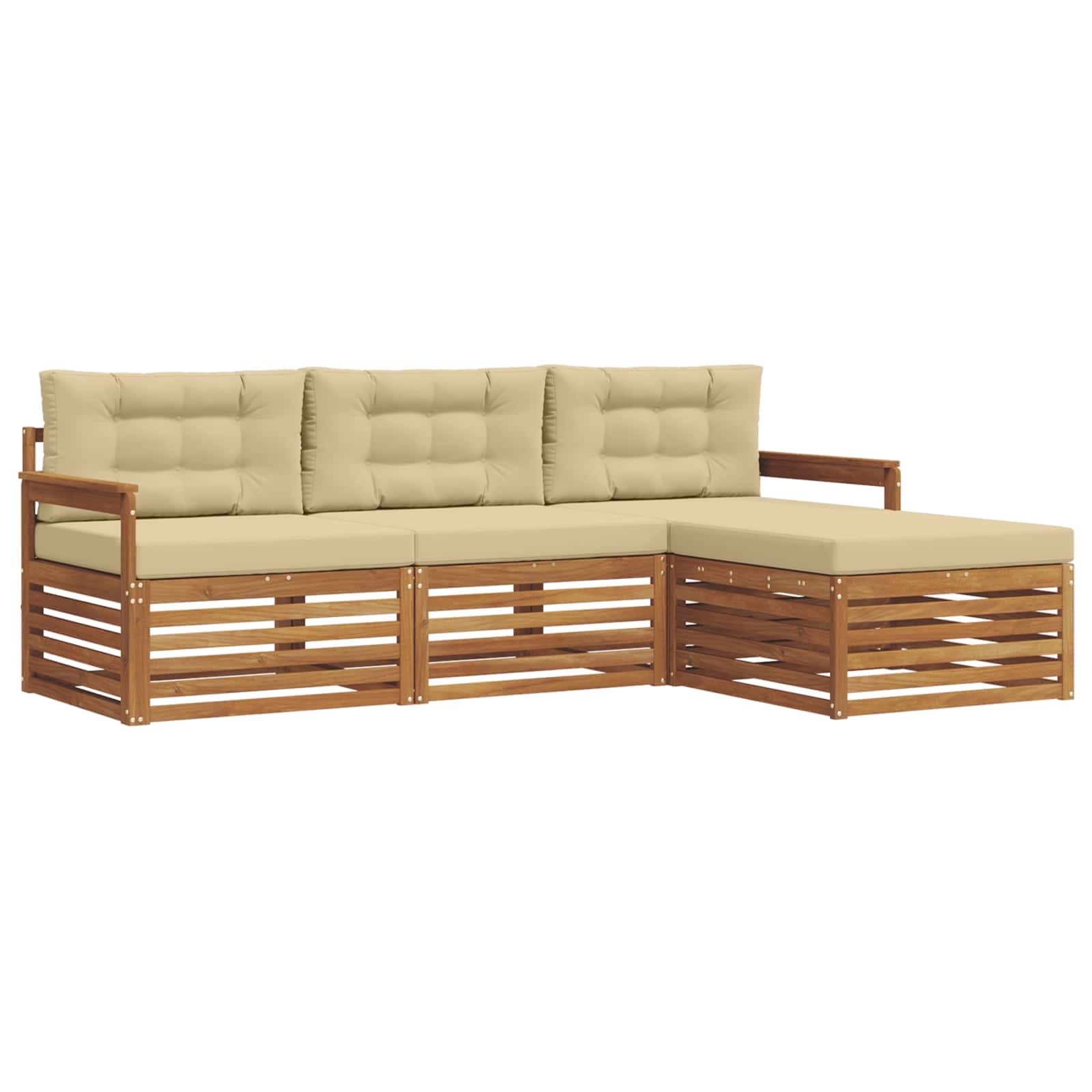 Ensemble de canapés d'extérieur avec coussin Naturel et Beige - XIOS
