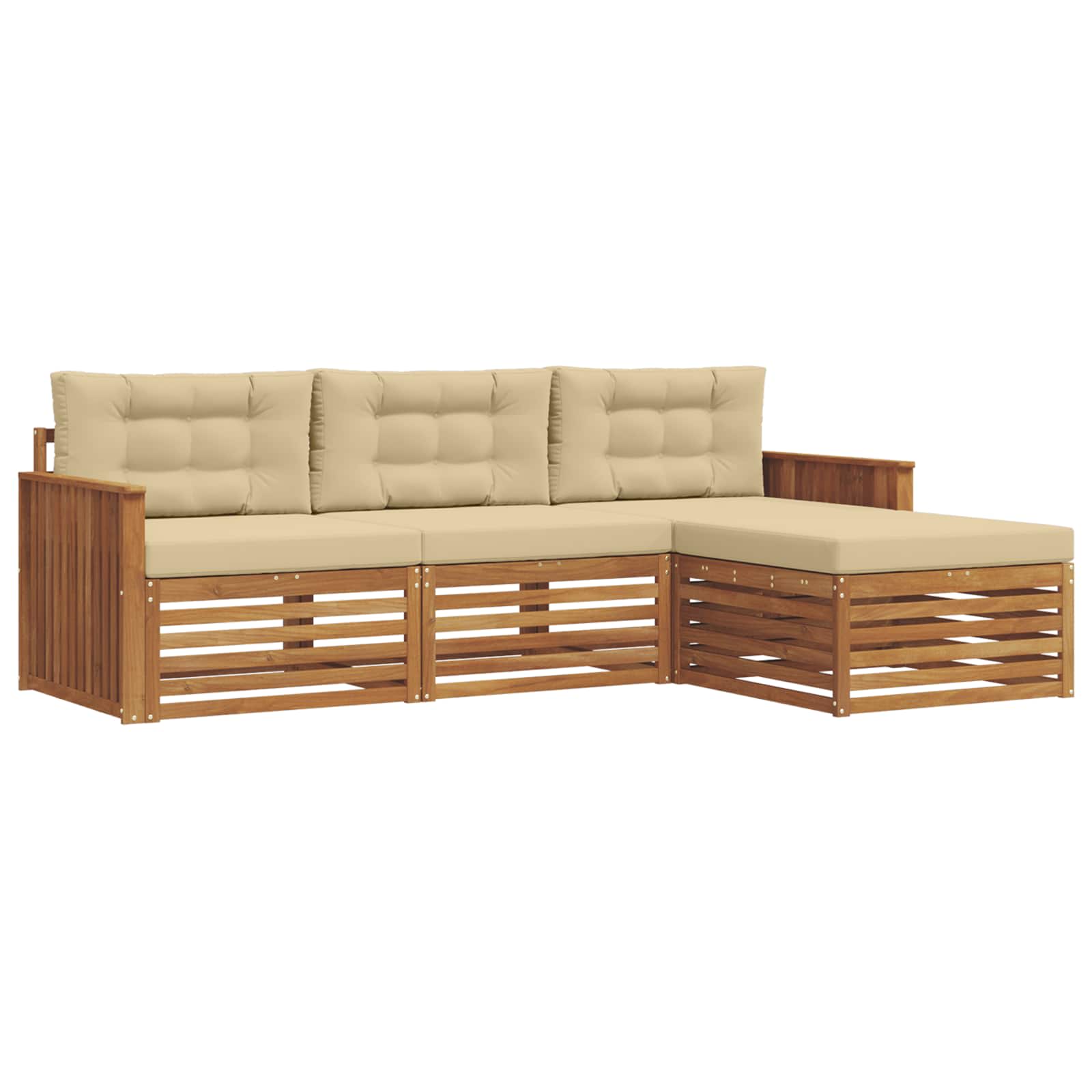 Ensemble de canapés d'extérieur avec coussin Naturel et Beige - XIOS