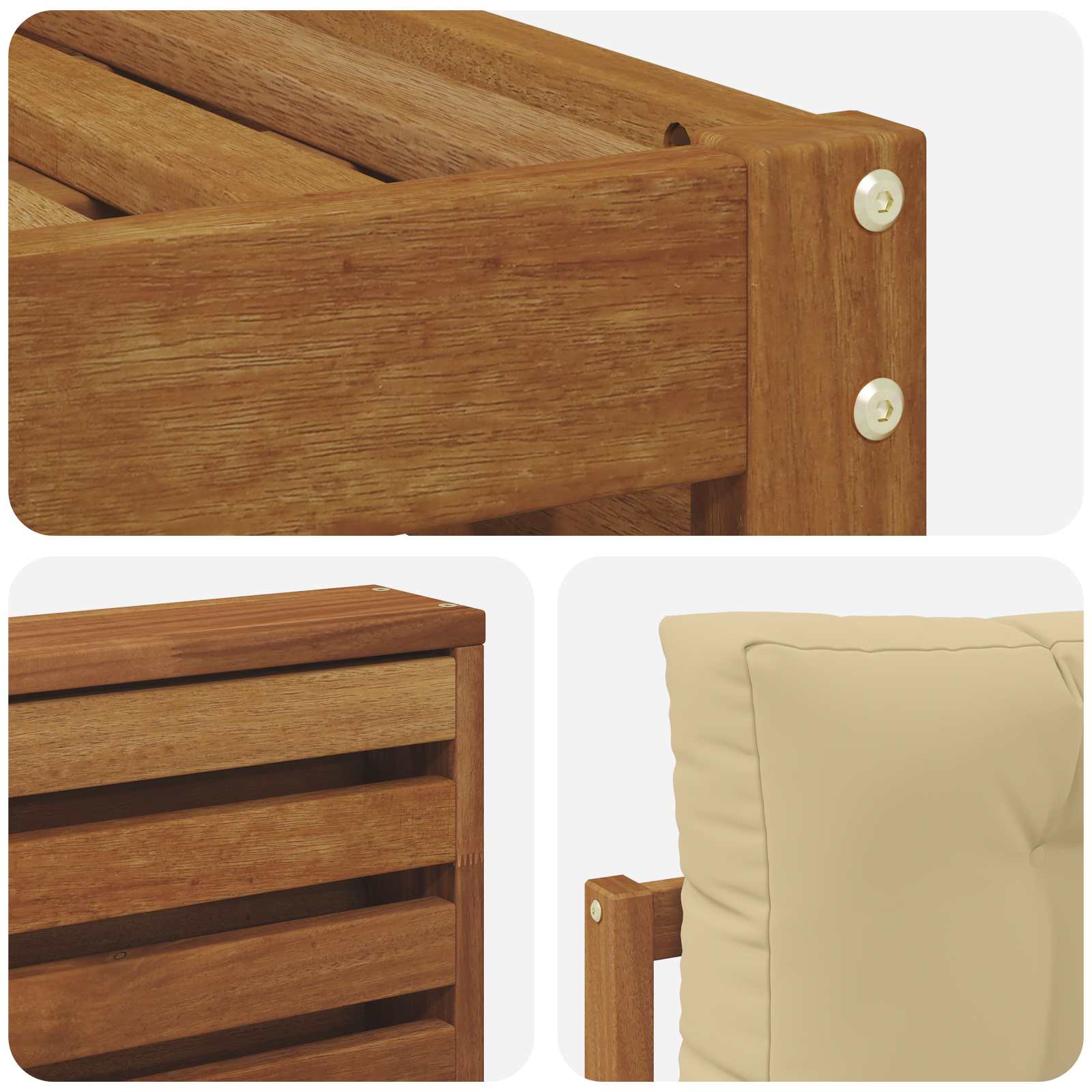 Ensemble de canapés d'extérieur avec coussin Naturel et Beige - XIOS